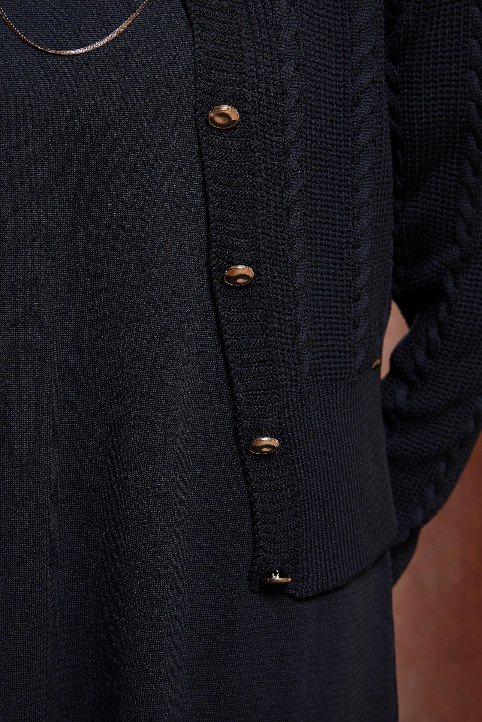 Tesettür giyim SİYAH ELBİSELİ TRİKO TAKIM 44973