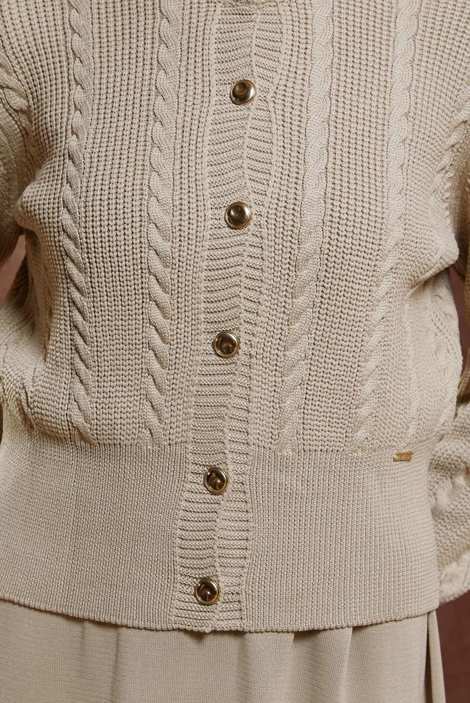 Tesettür giyim BEJ ELBİSELİ TRİKO TAKIM 44973 - ALVİNA