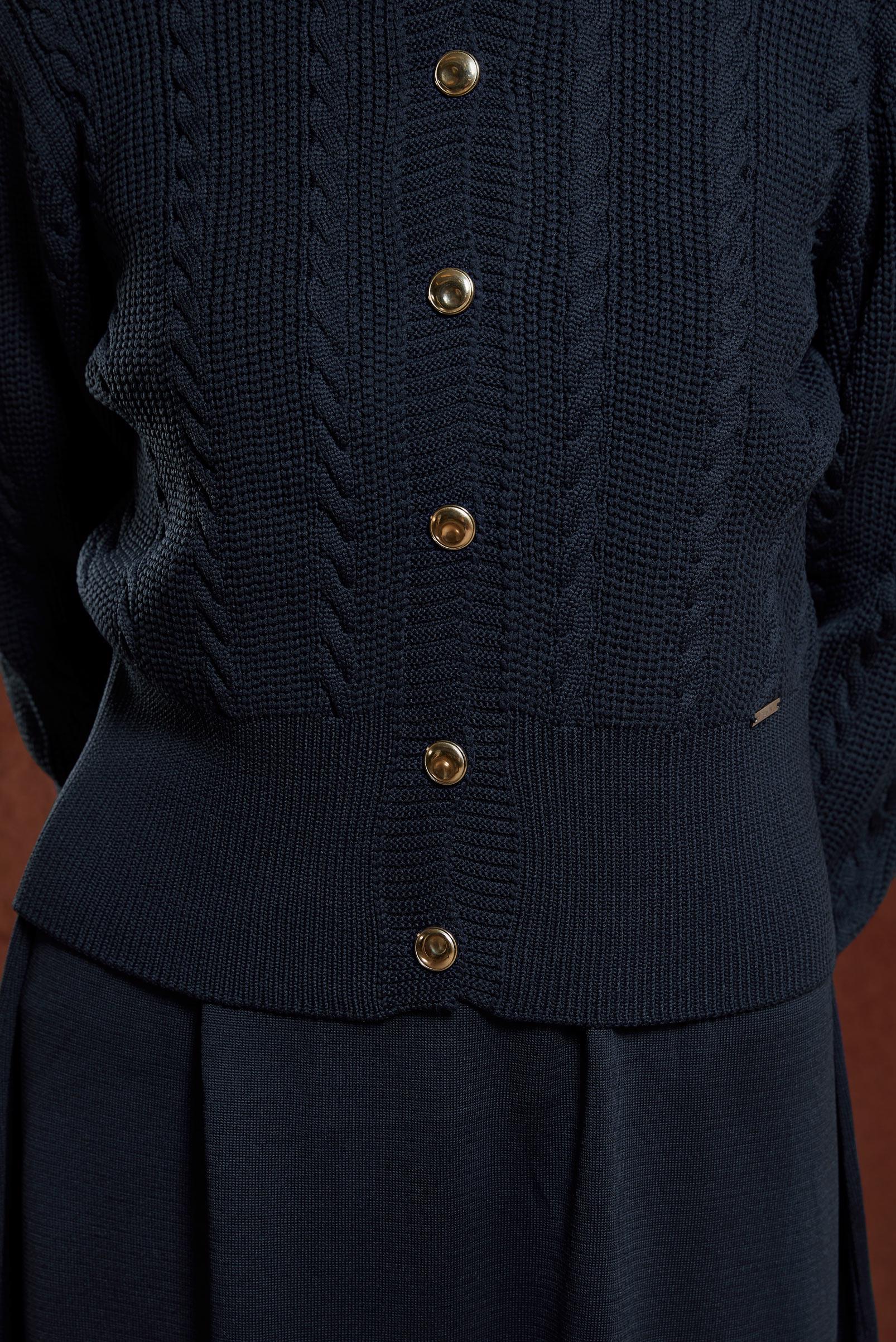 Tesettür giyim LACİVERT ELBİSELİ TRİKO TAKIM 44973