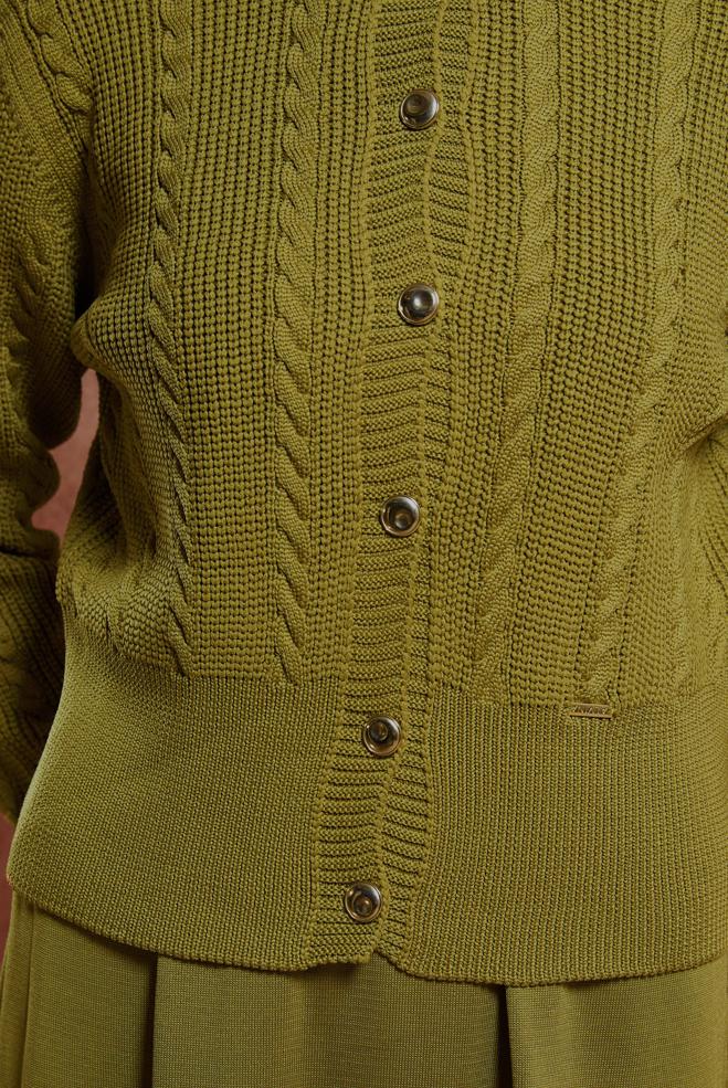 Tesettür giyim YEŞİL ELBİSELİ TRİKO TAKIM 44973 - ALVİNA