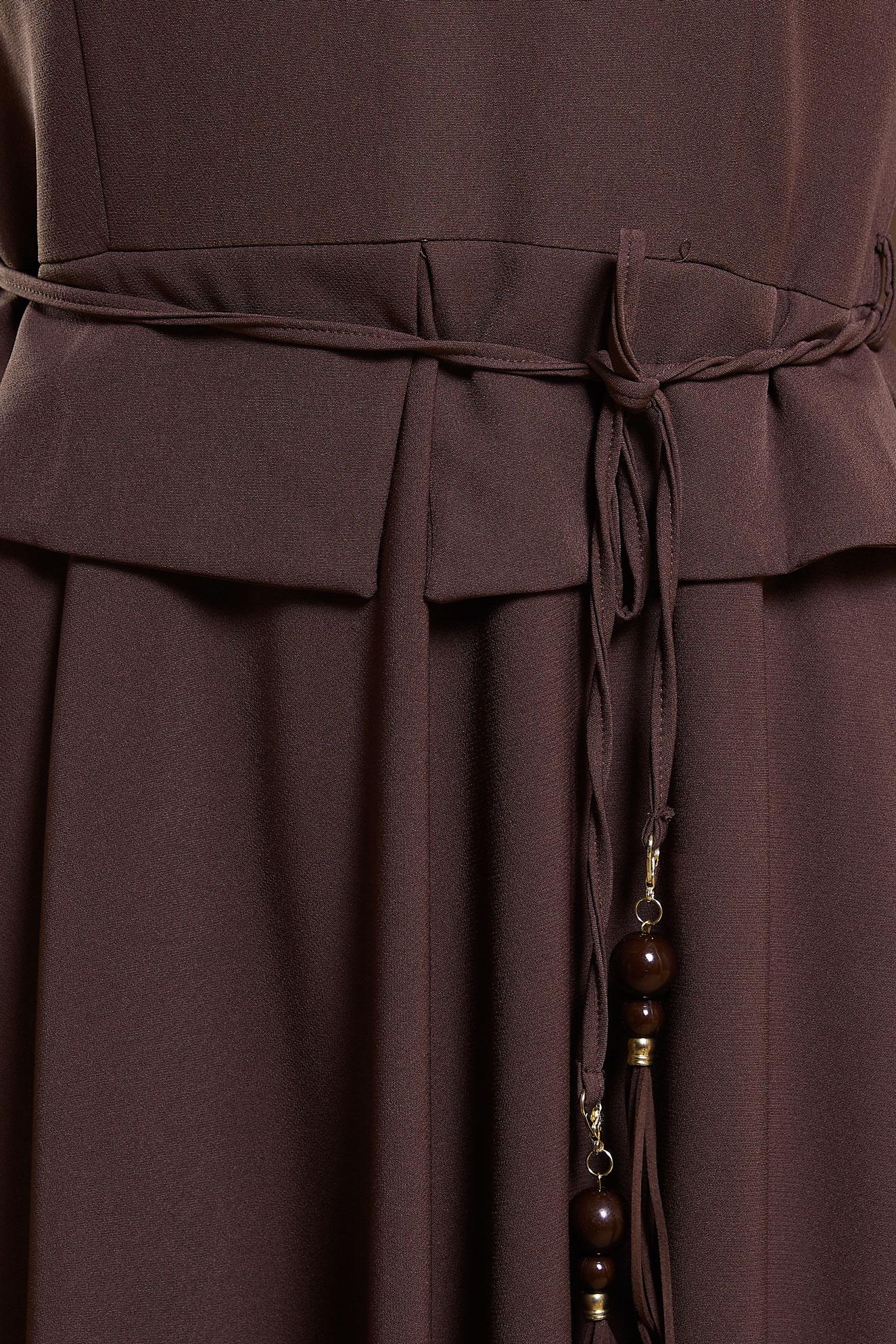 Vêtements hijab BRUN ROBE SALOPETTE À TAILLE NOUÉE 45074