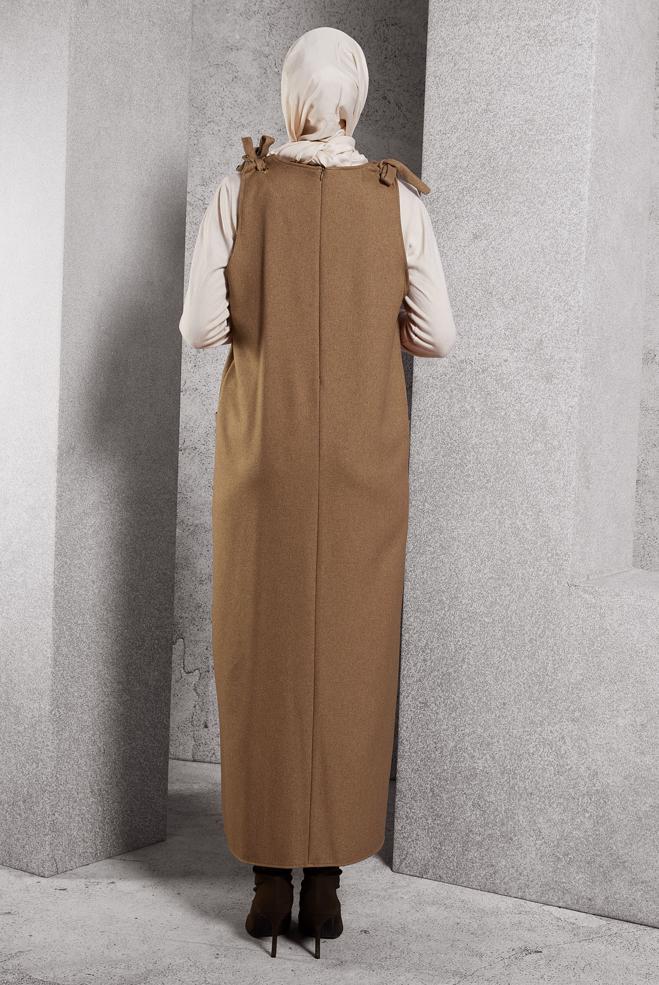 Hijab clothing TABA V COLLAR PINAFORE DRESS 45077 - ALVİNA