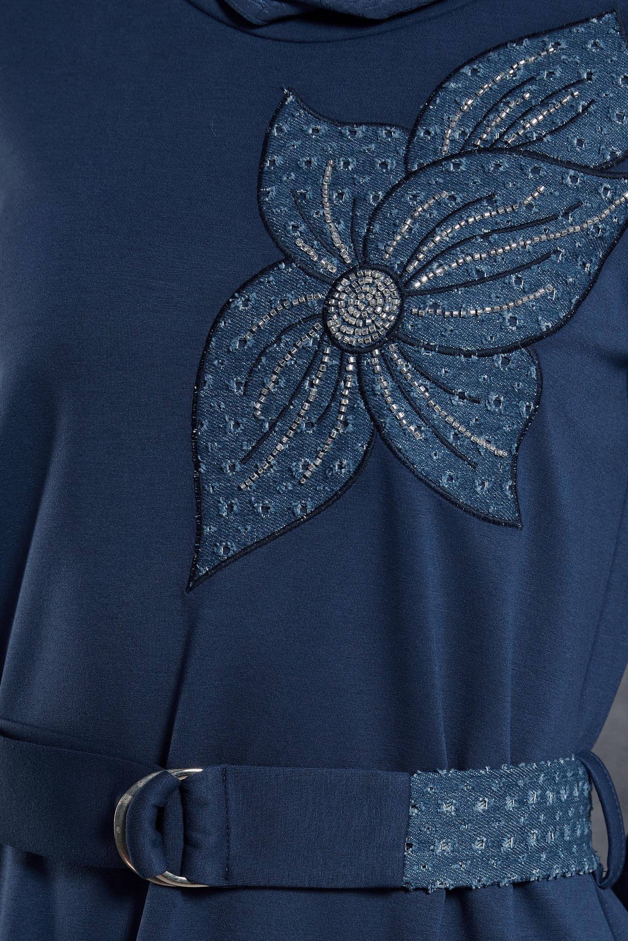 Vêtements hijab BLEU MARINE ROBE CEINTURE 45106