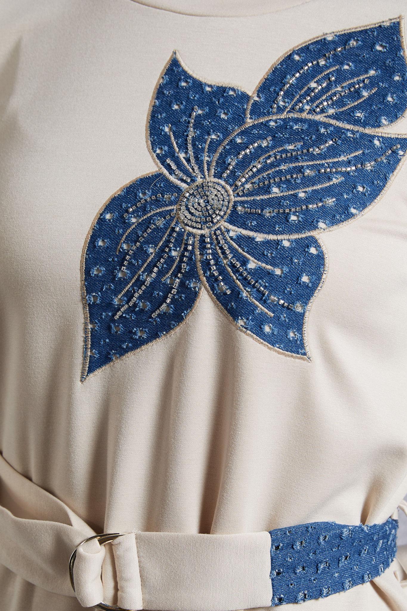 Vêtements hijab ÉCRUE ROBE CEINTURE 45106