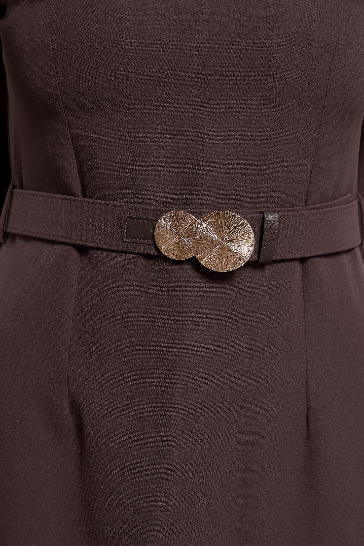 Tesettür giyim KAHVE KEMERLİ TESETTÜR ELBİSE 45121