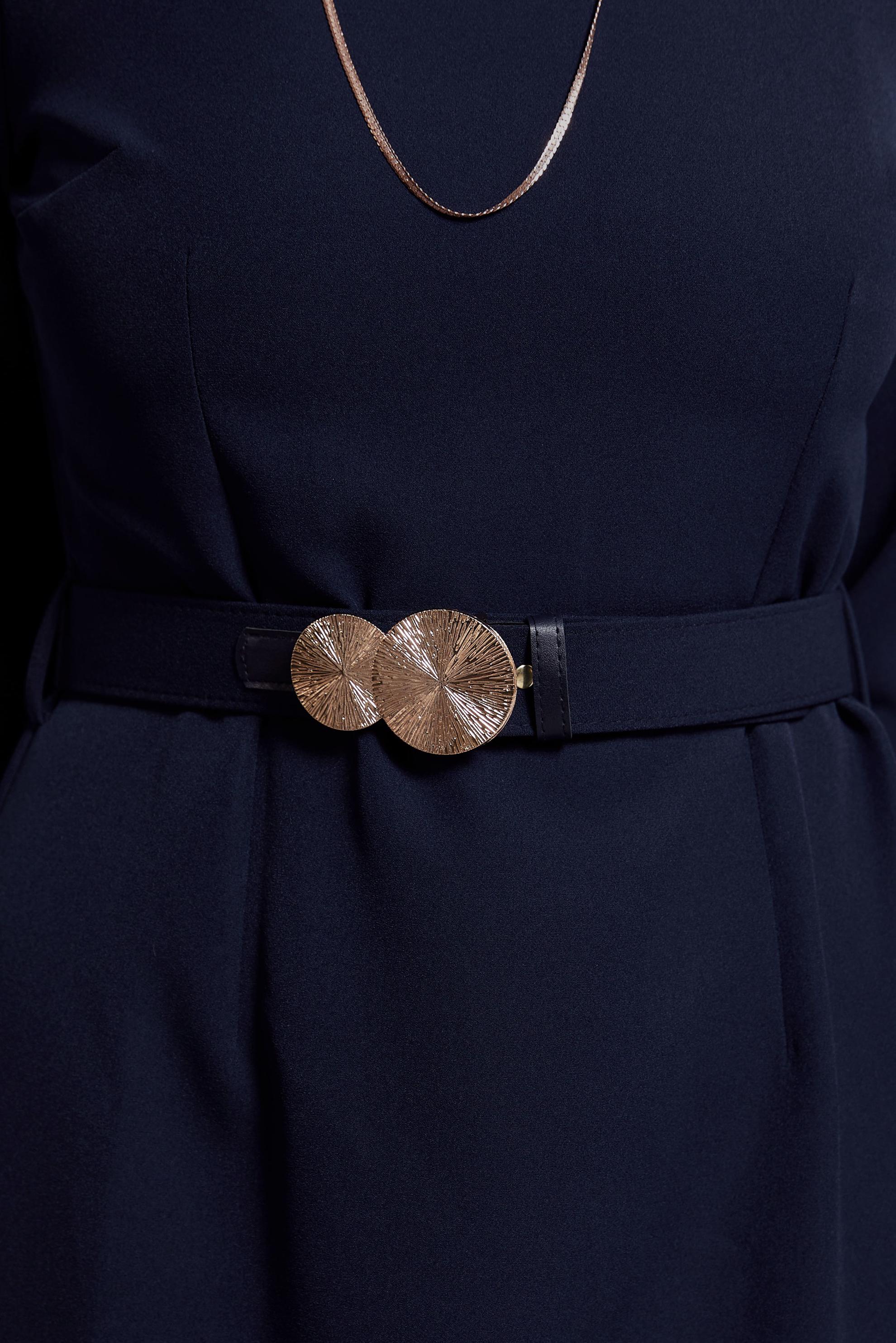 Tesettür giyim LACİVERT KEMERLİ TESETTÜR ELBİSE 45121