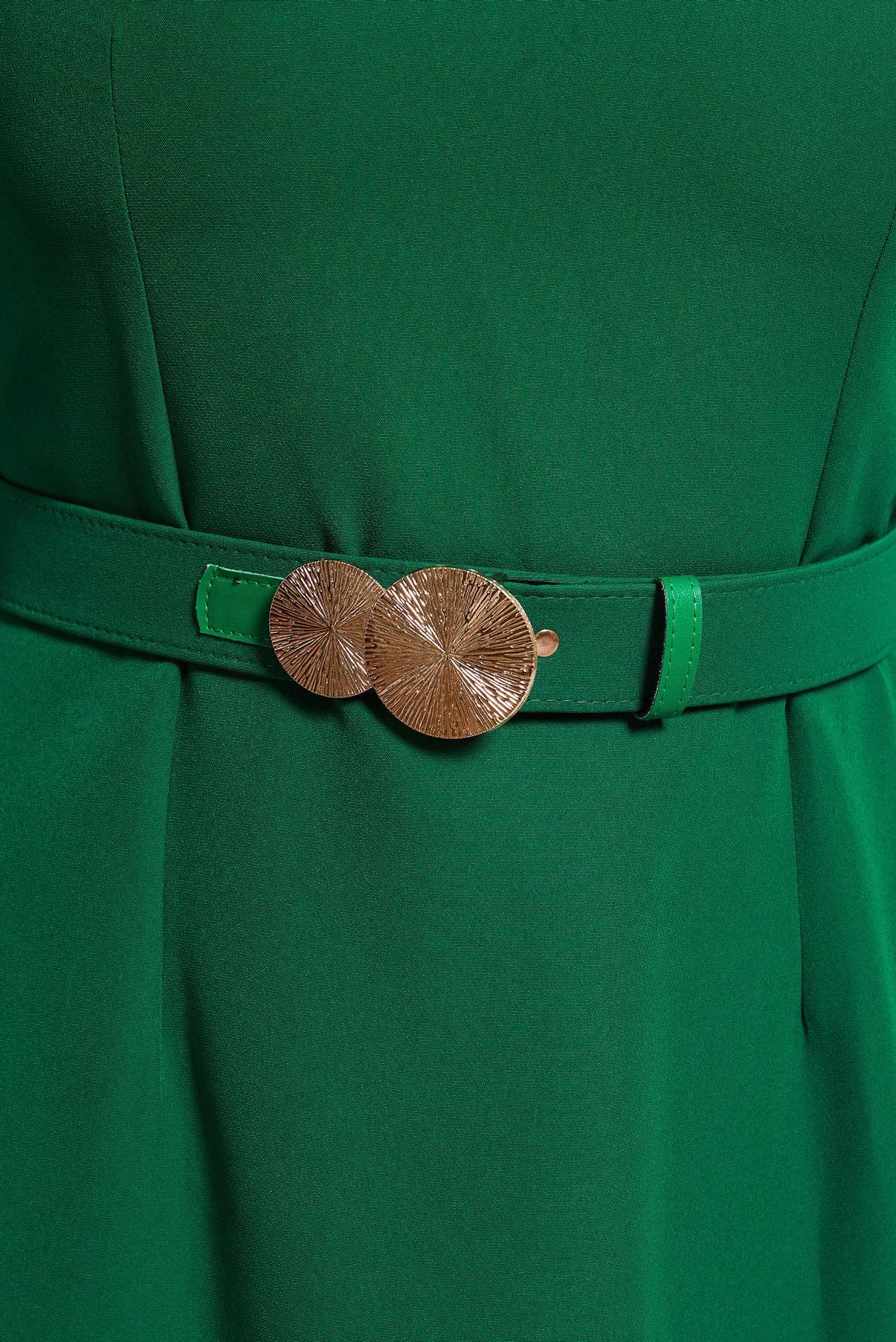 Tesettür giyim YEŞİL KEMERLİ TESETTÜR ELBİSE 45121