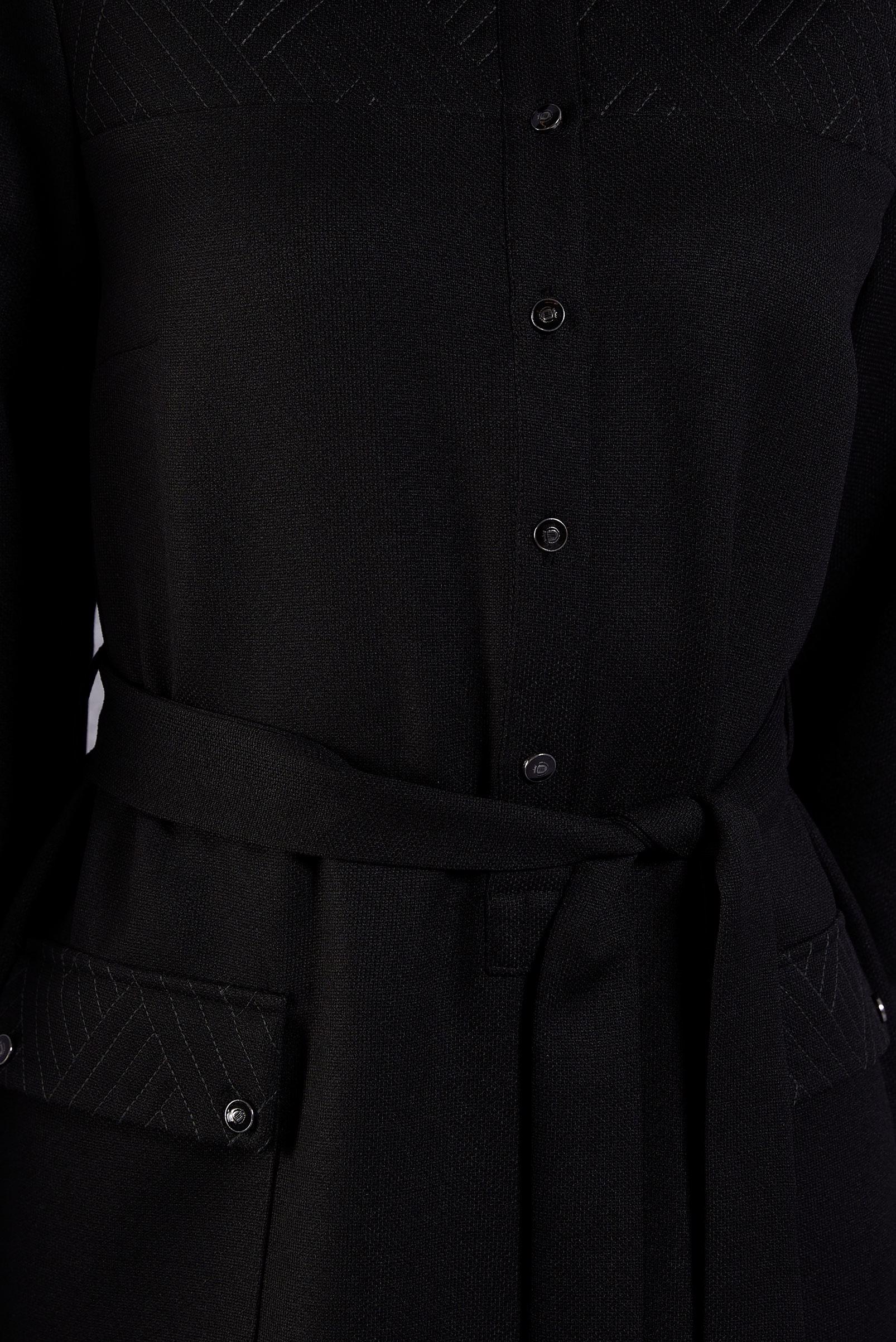 Tesettür giyim SİYAH KUŞAKLI ELBİSE 45123