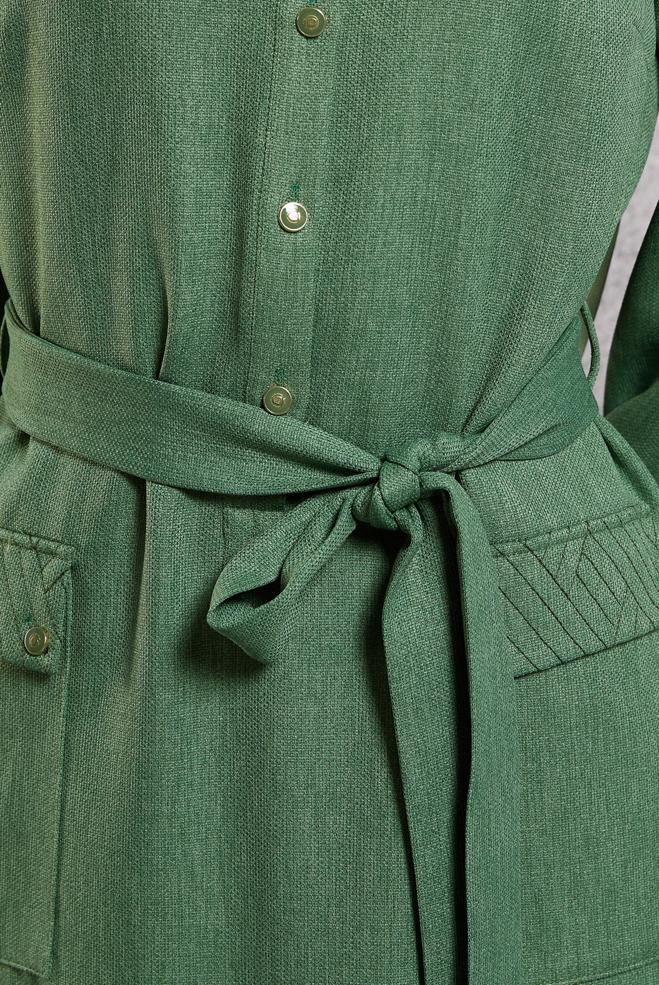 Hijab clothing KHAKI BELTED DRESS 45123 - ALVİNA