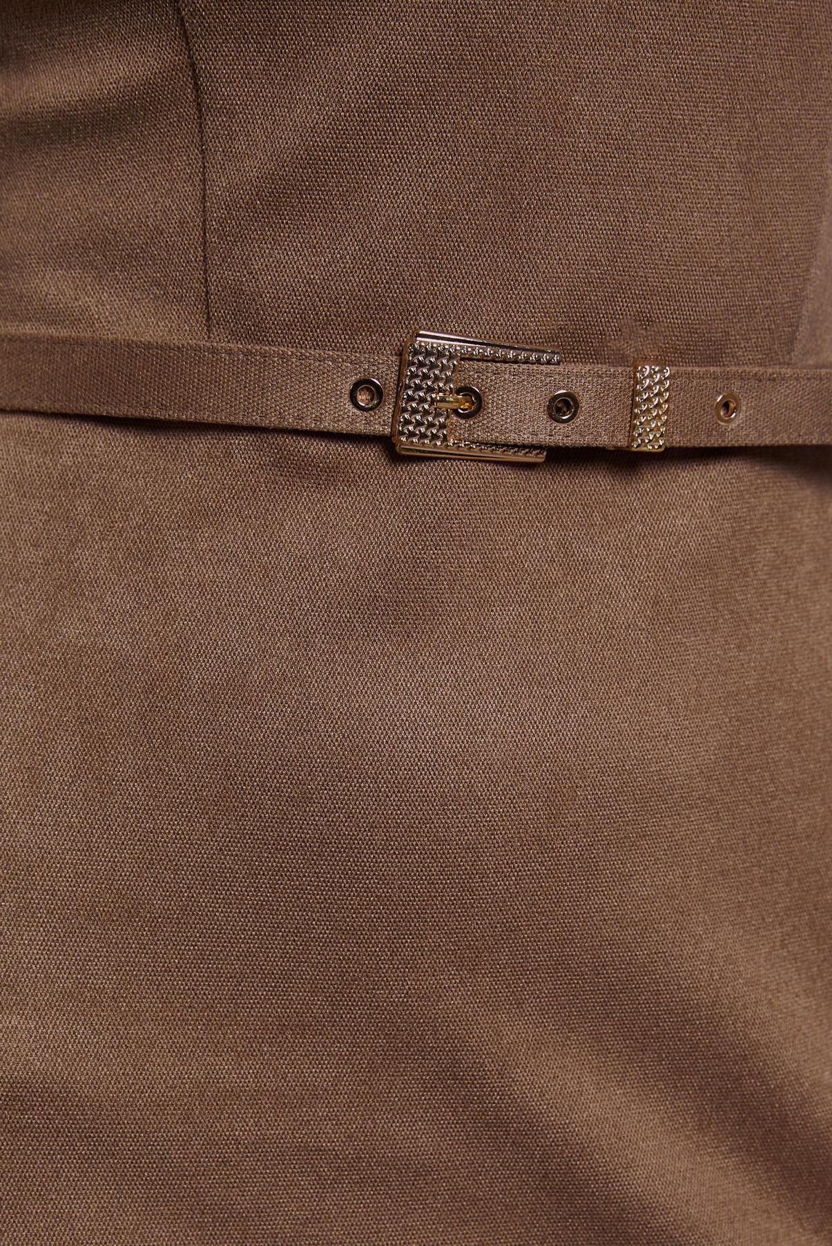 Tesettür giyim VİZON KEMERLİ ELBİSE 45146