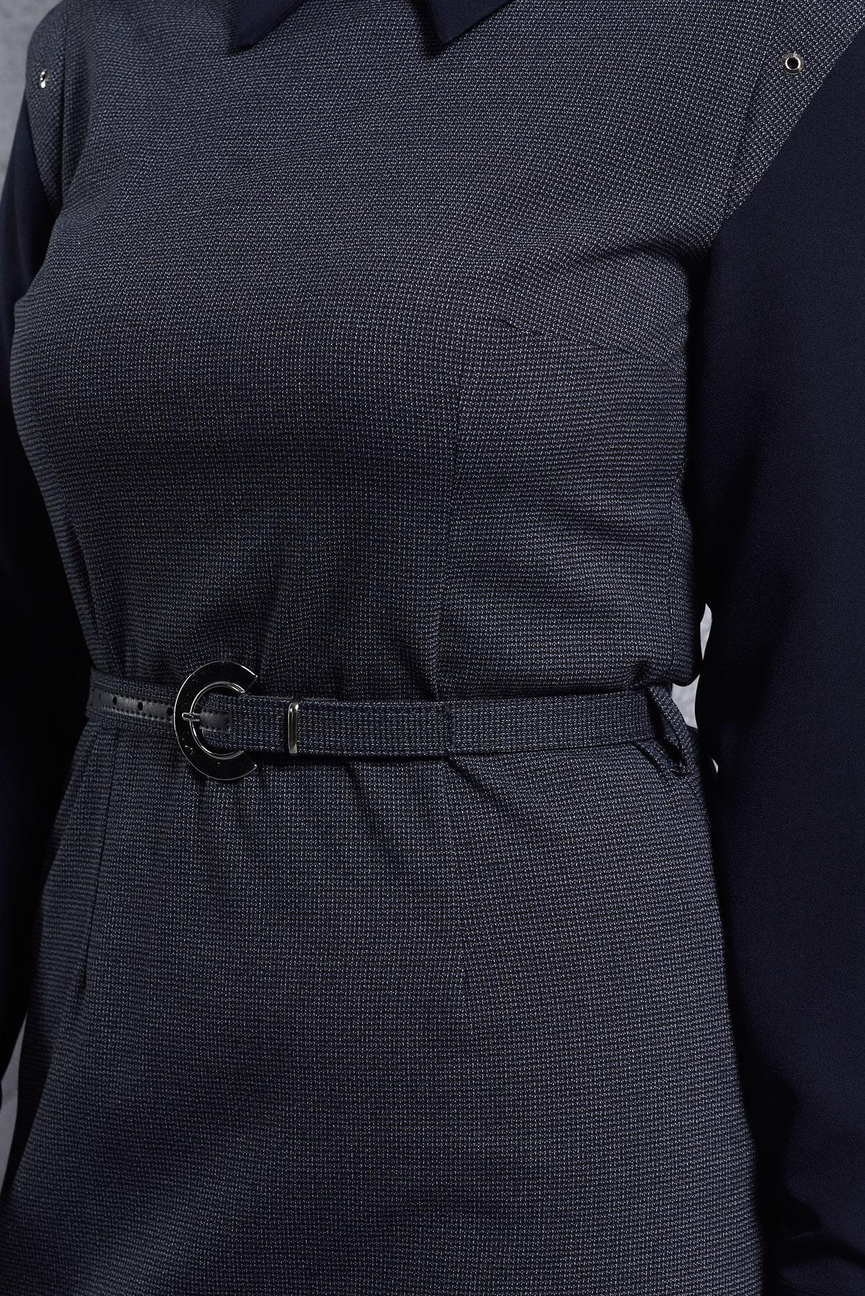 Vêtements hijab BLEU MARINE ROBE COL CHEMISE 45173