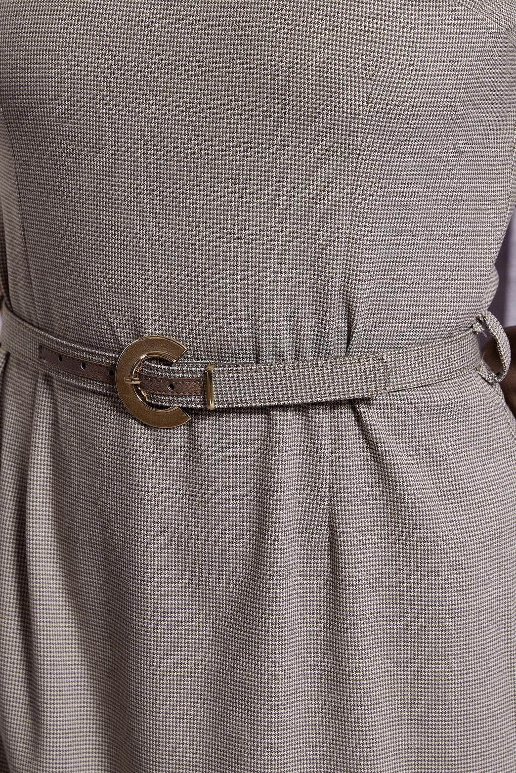 Tesettür giyim VİZON GÖMLEK YAKA ELBİSE 45173