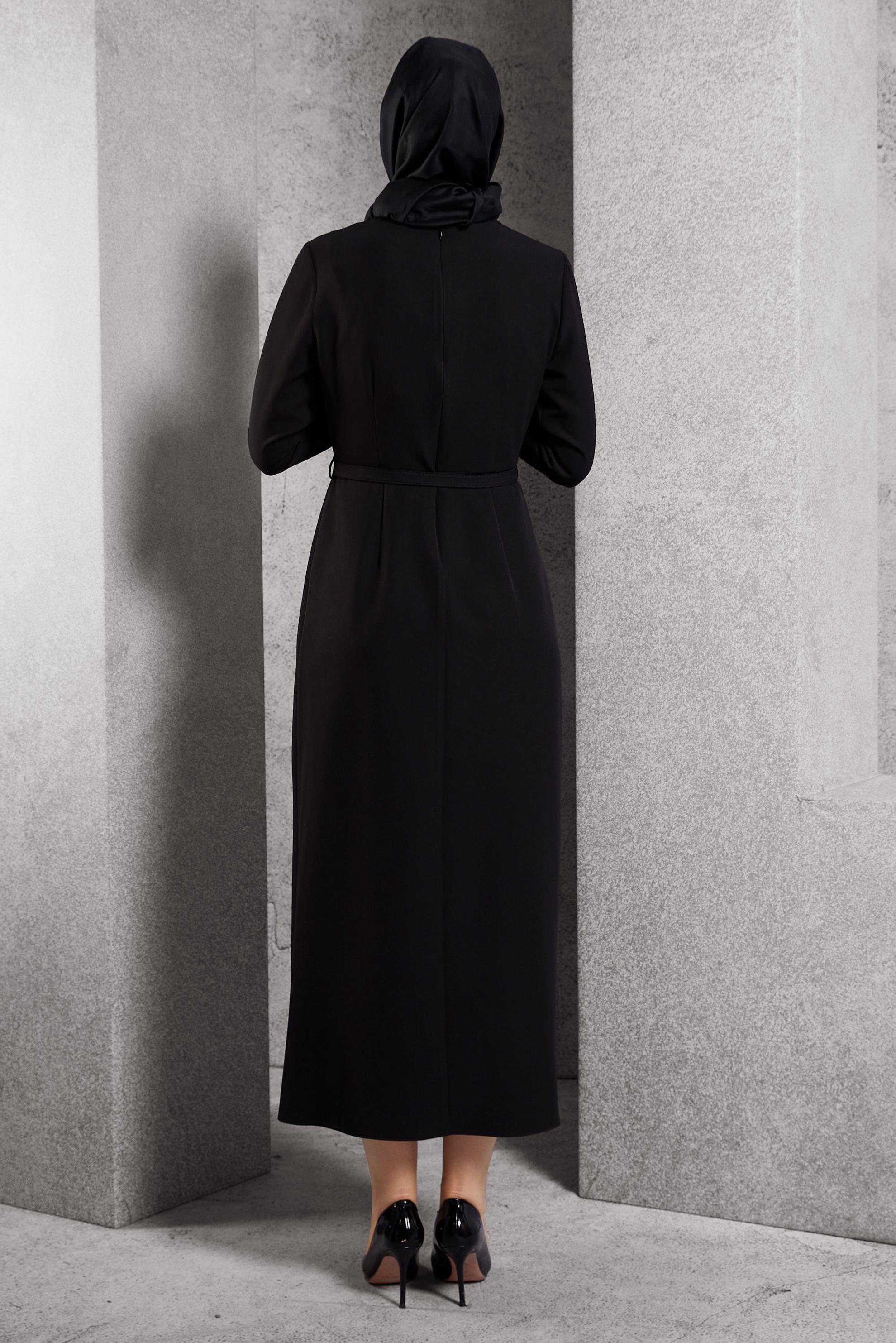 Vêtements hijab NOIR ROBE CEINTURE 45189