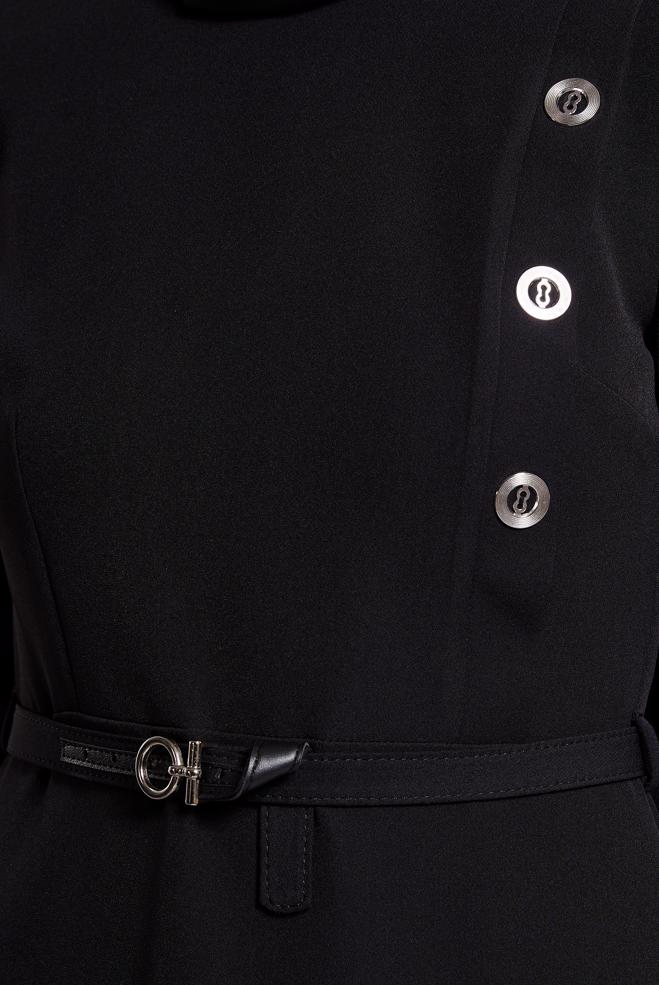 Vêtements hijab NOIR ROBE CEINTURE 45189 - ALVİNA