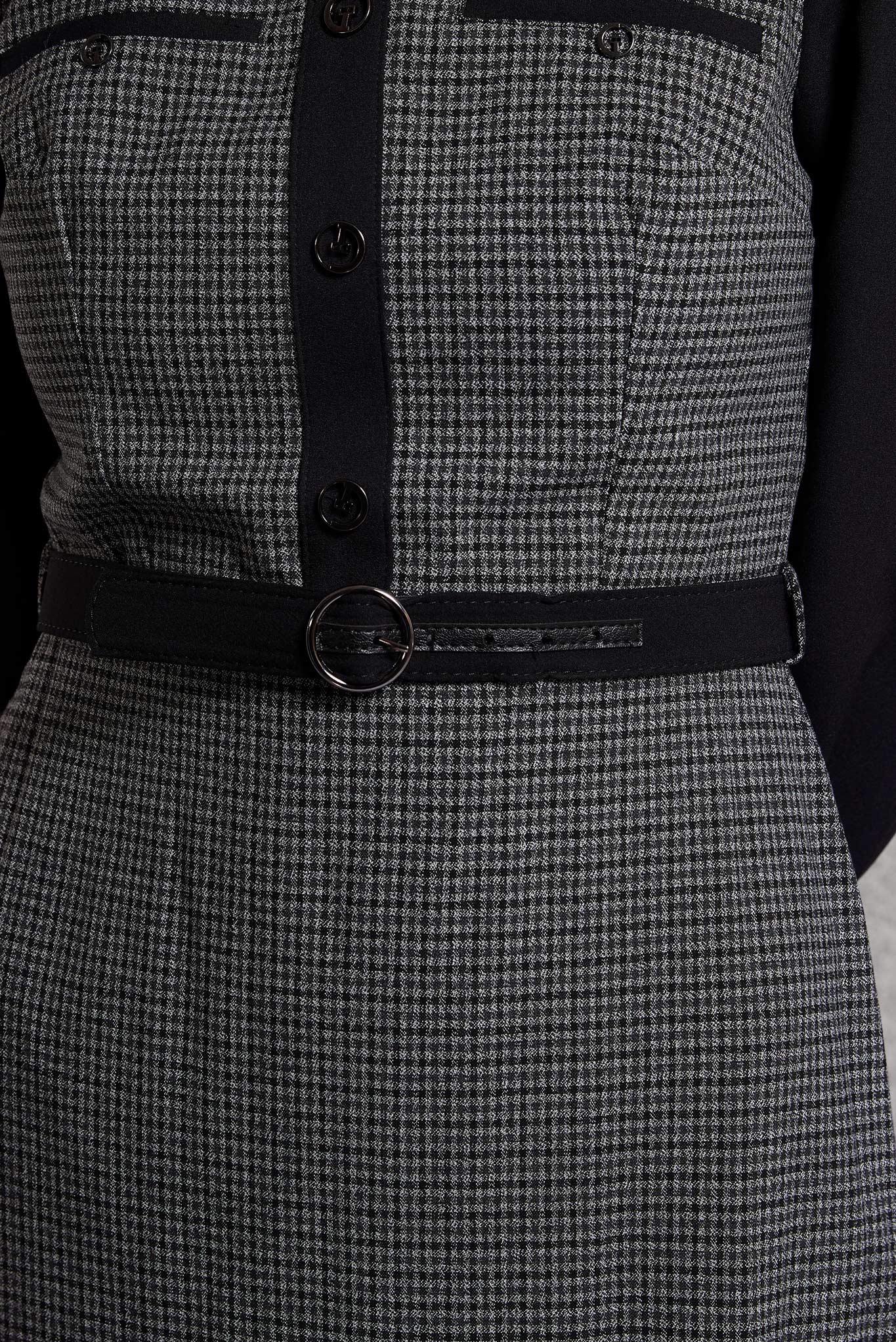 Tesettür giyim SİYAH KEMERLİ ELBİSE 45190