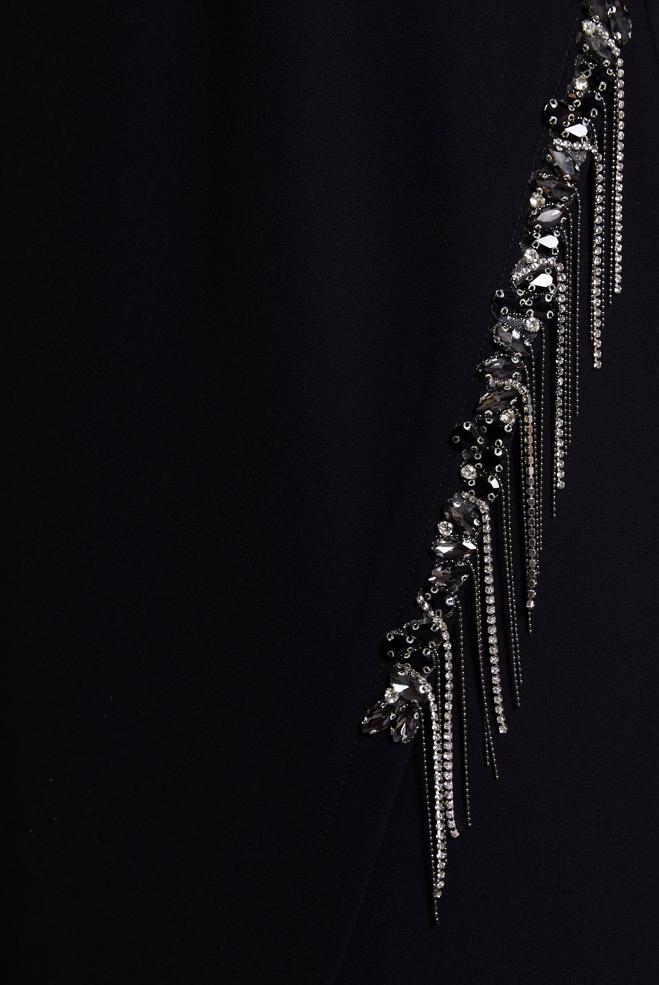 Vêtements hijab NOIR ROBE À DÉTAILS DE PIERRES PRÉCIEUSES 45191 - ALVİNA