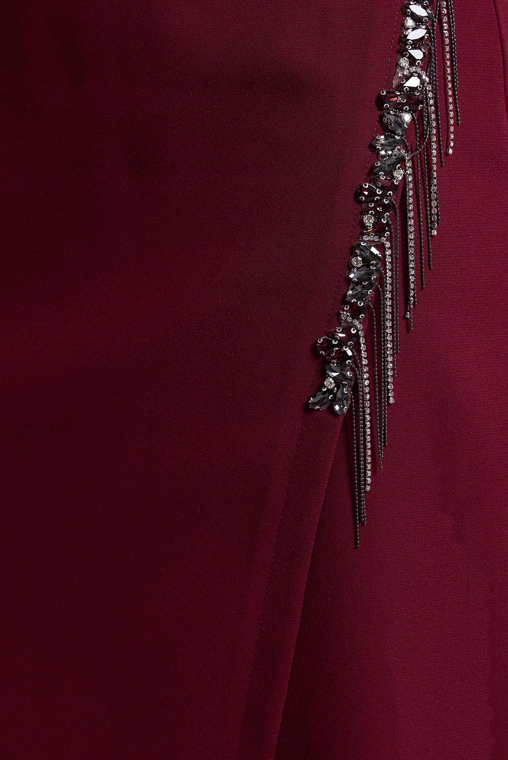 Vêtements hijab ROUGE BORDEAUX ROBE À DÉTAILS DE PIERRES PRÉCIEUSES 45191