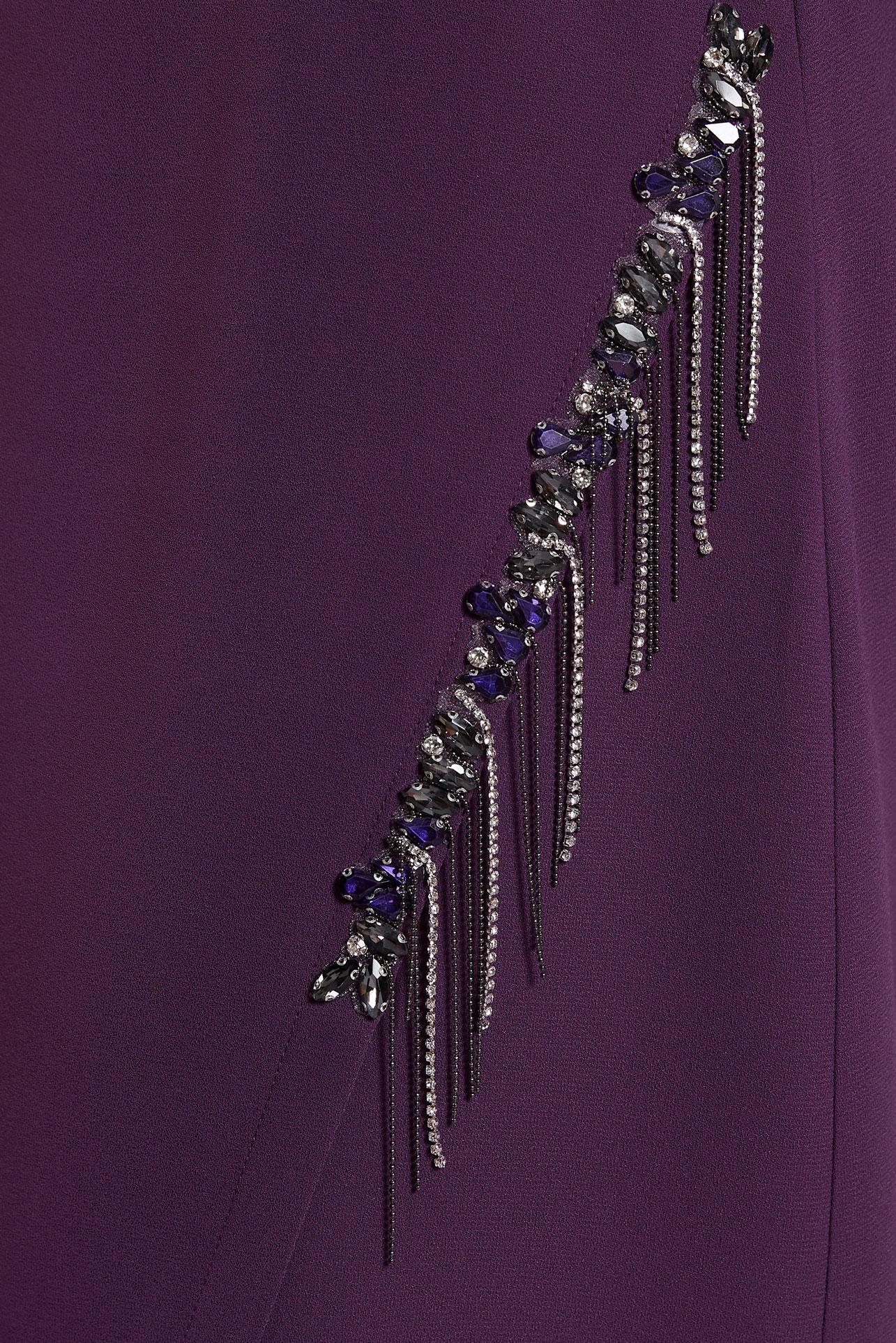 Vêtements hijab PRUNE ROBE À DÉTAILS DE PIERRES PRÉCIEUSES 45191