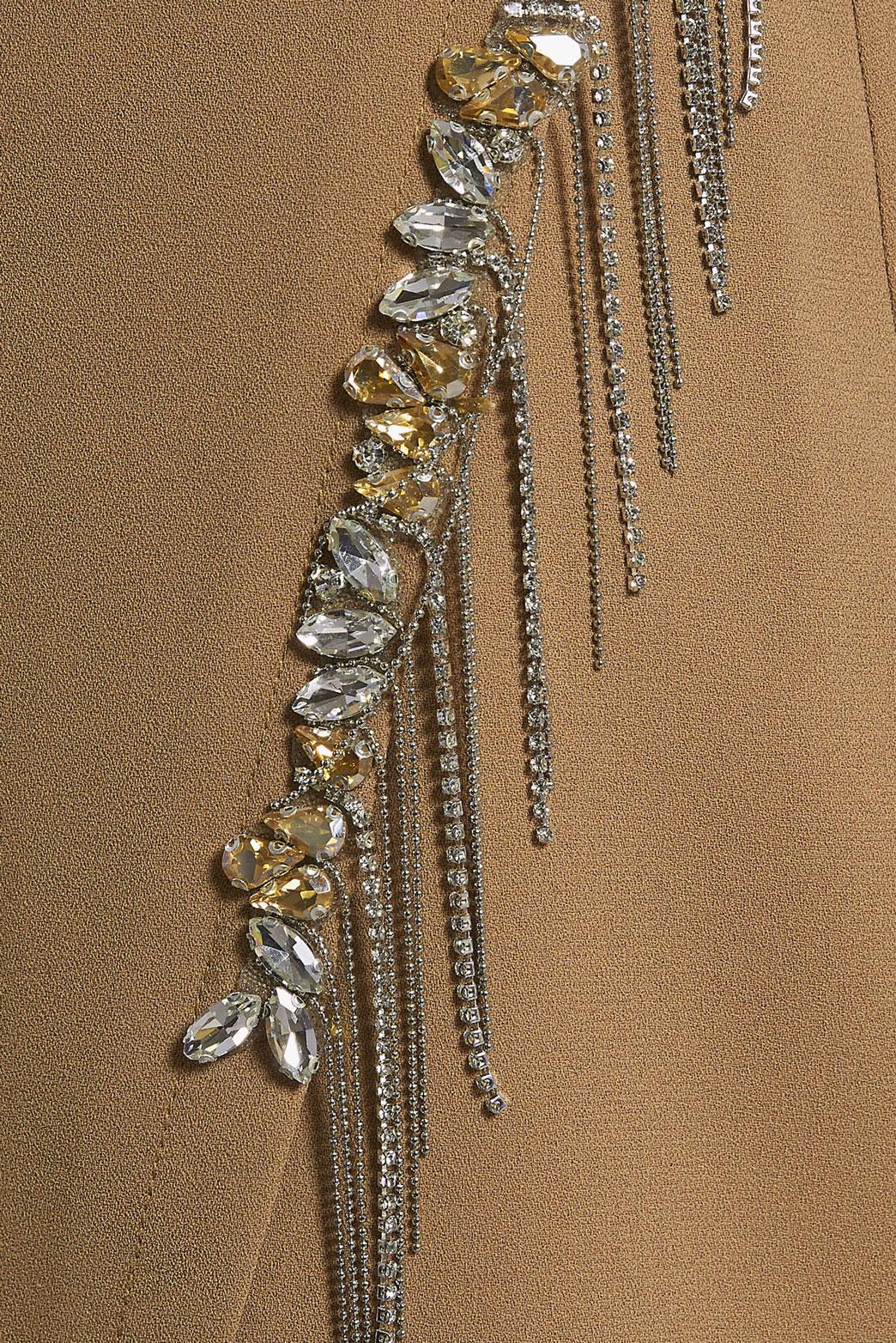 Vêtements hijab BRUN ROBE À DÉTAILS DE PIERRES PRÉCIEUSES 45191