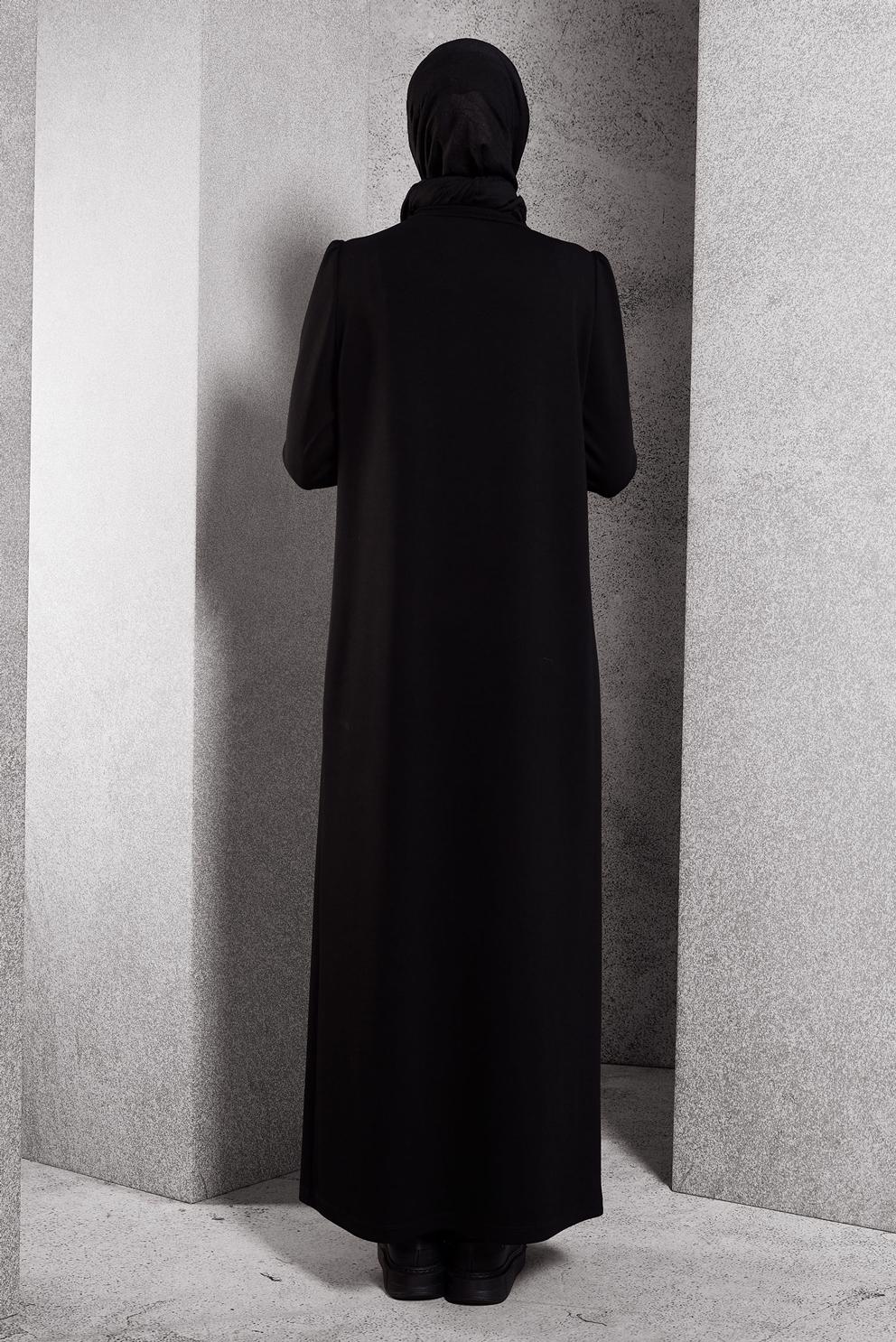 Hijab clothing BLACK DRESS WITH POCKET DETAIL 45196