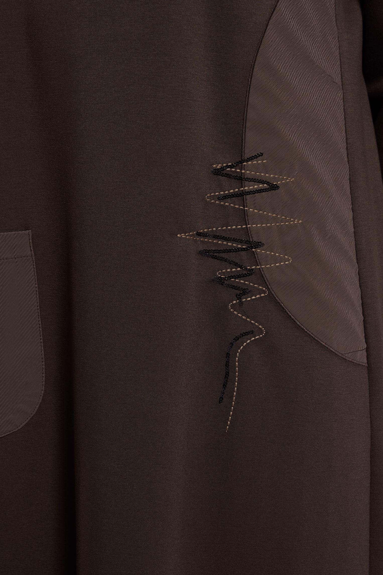 Hijab clothing BROWN DRESS WITH POCKET DETAIL 45196