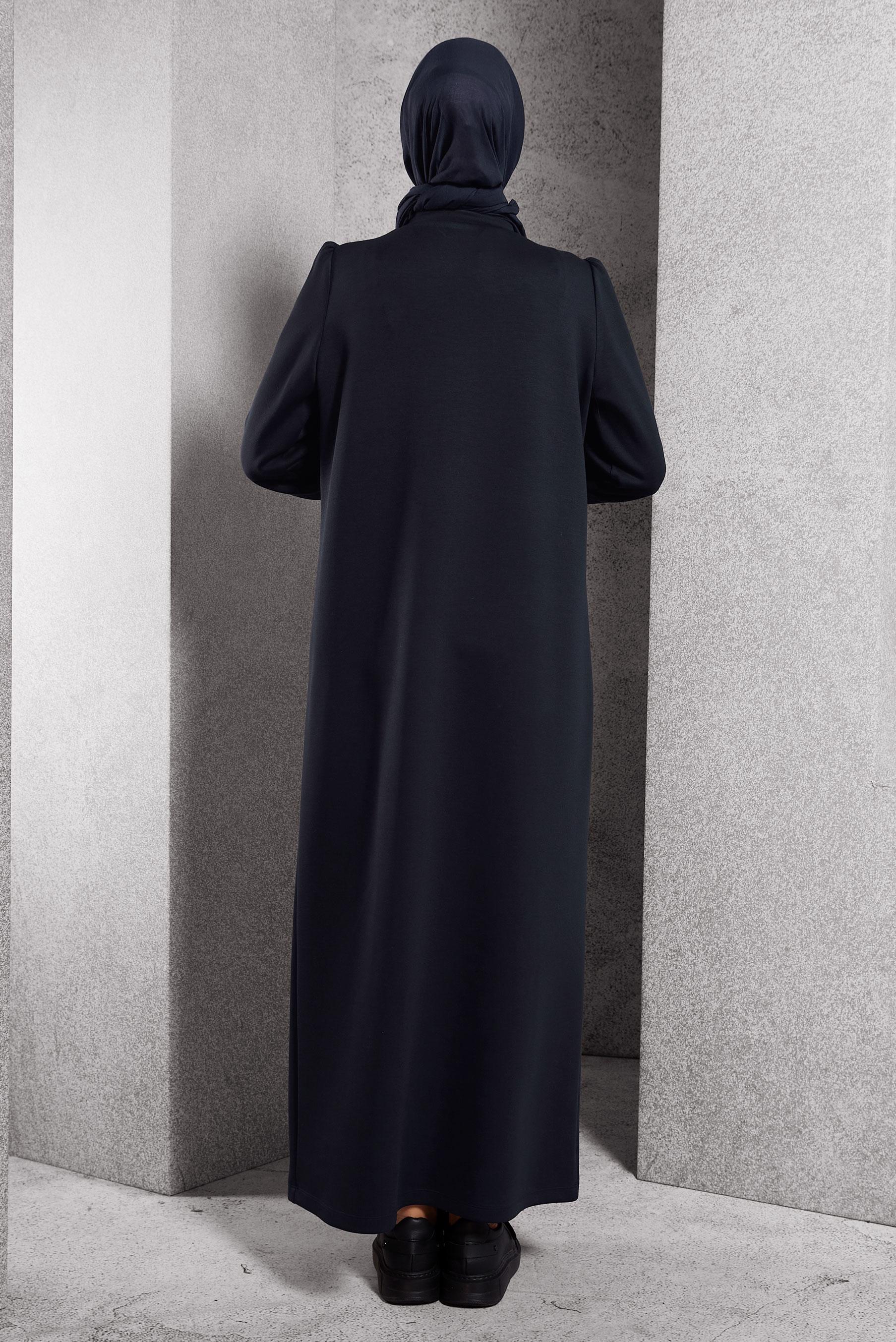 Hijab clothing NAVY BLUE DRESS WITH POCKET DETAIL 45196