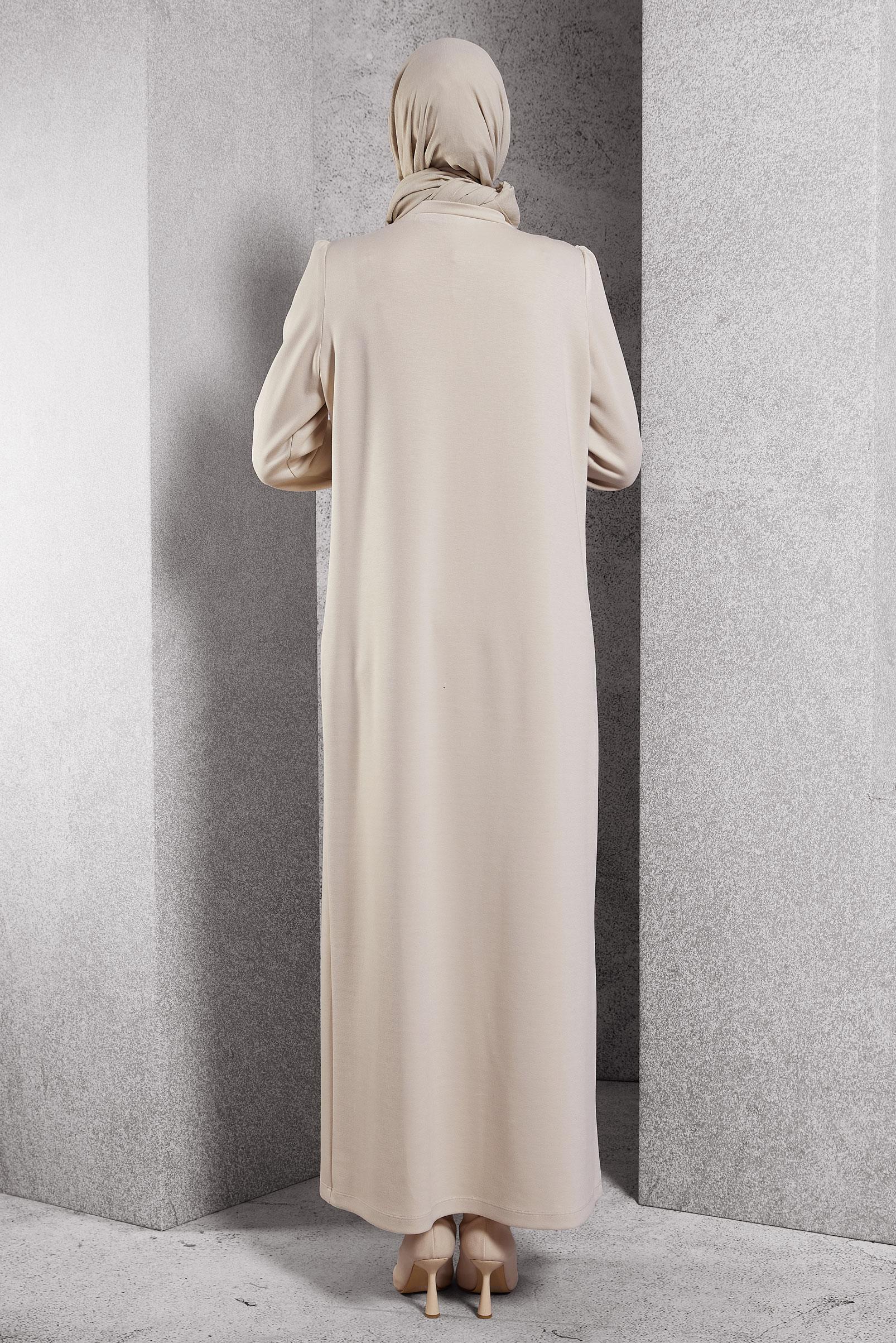 Hijab clothing ECRU DRESS WITH POCKET DETAIL 45196