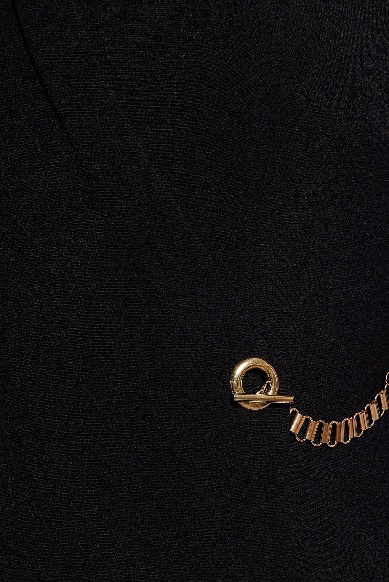 Tesettür giyim SİYAH ZİNCİR DETAYLI ELBİSE 45224