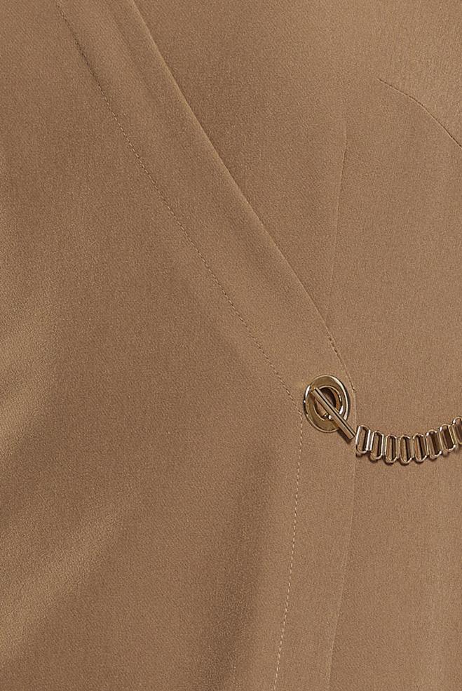 Vêtements hijab BEIGE ROBE À DÉTAILS DE CHAÎNE 45224 - ALVİNA