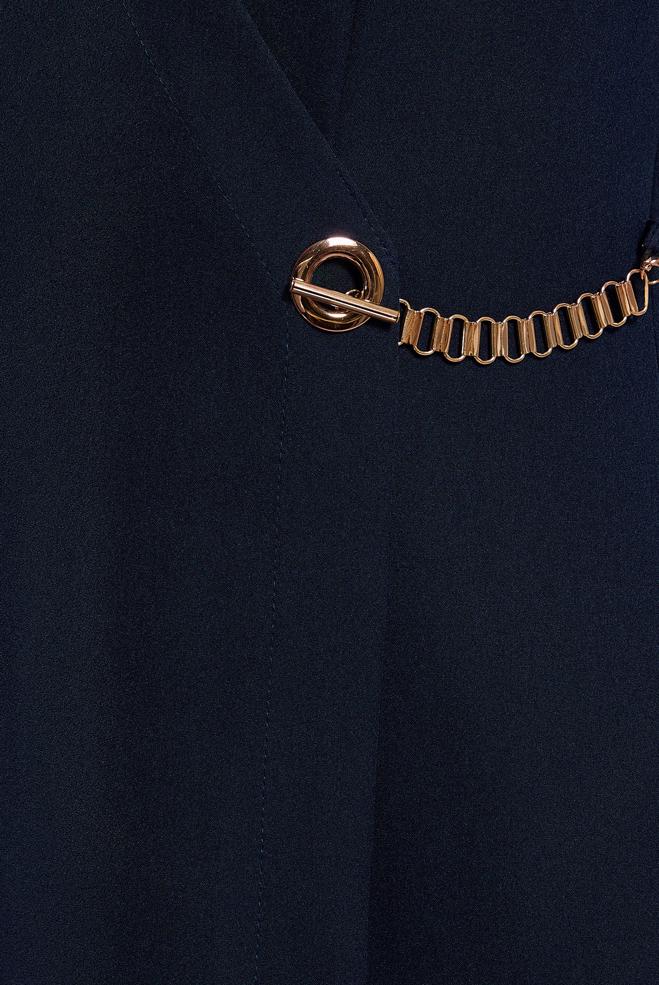 Vêtements hijab BLEU MARINE ROBE À DÉTAILS DE CHAÎNE 45224 - ALVİNA