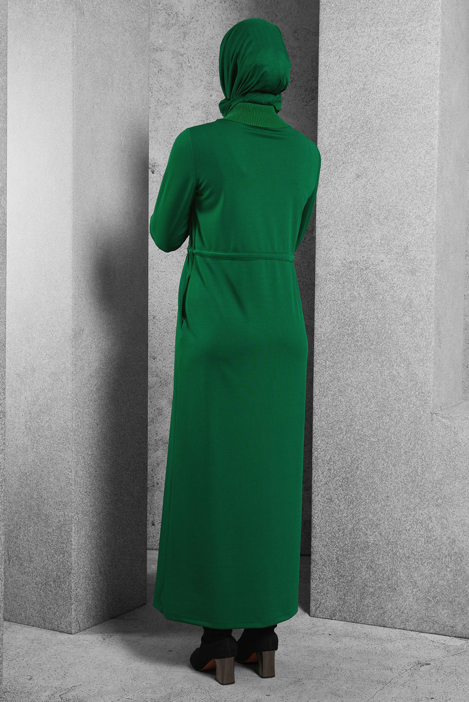 Vêtements hijab VERT ROBE À TAILLE SMOCKÉE 45231