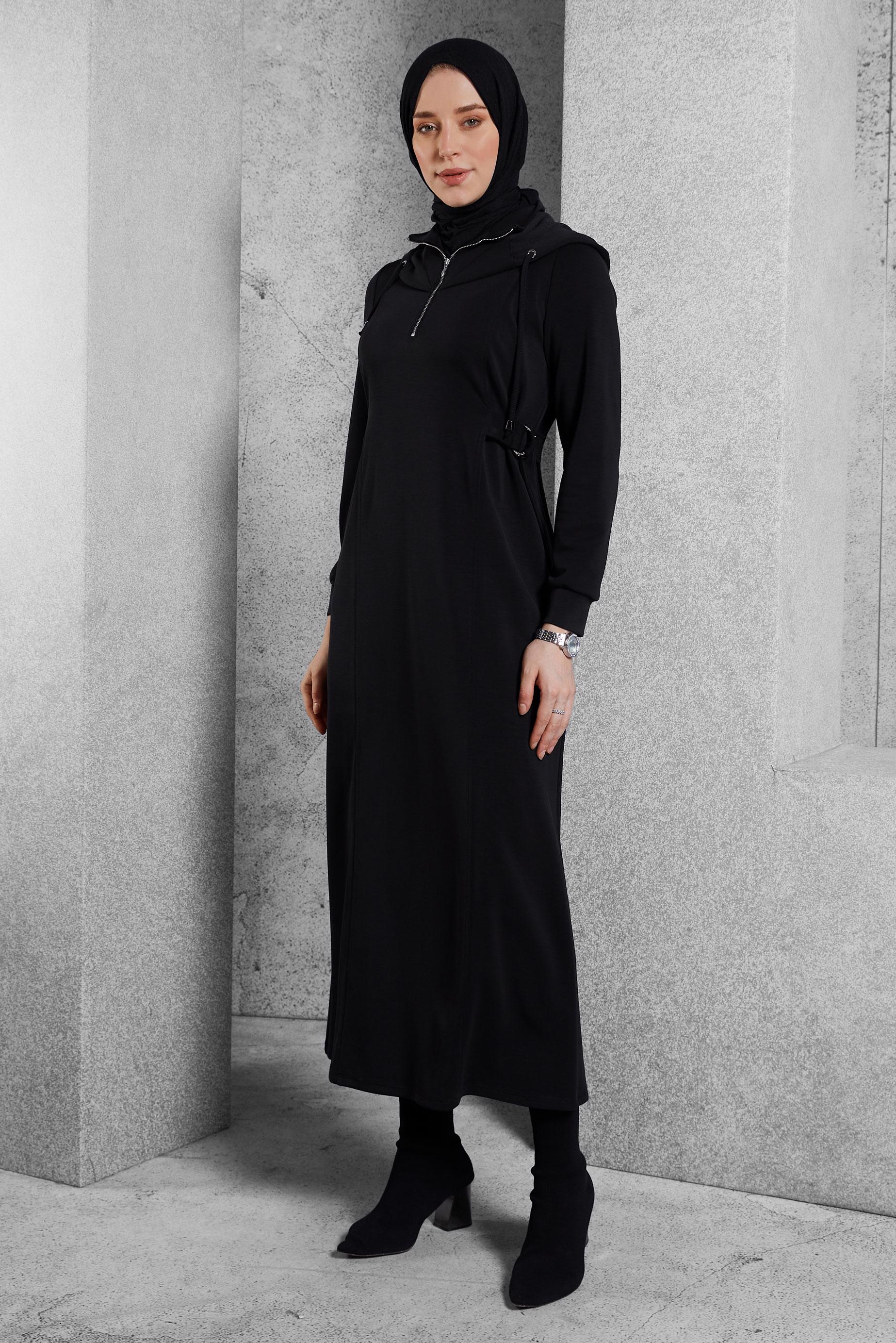 Vêtements hijab NOIR ROBE À CAPUCHE 45234