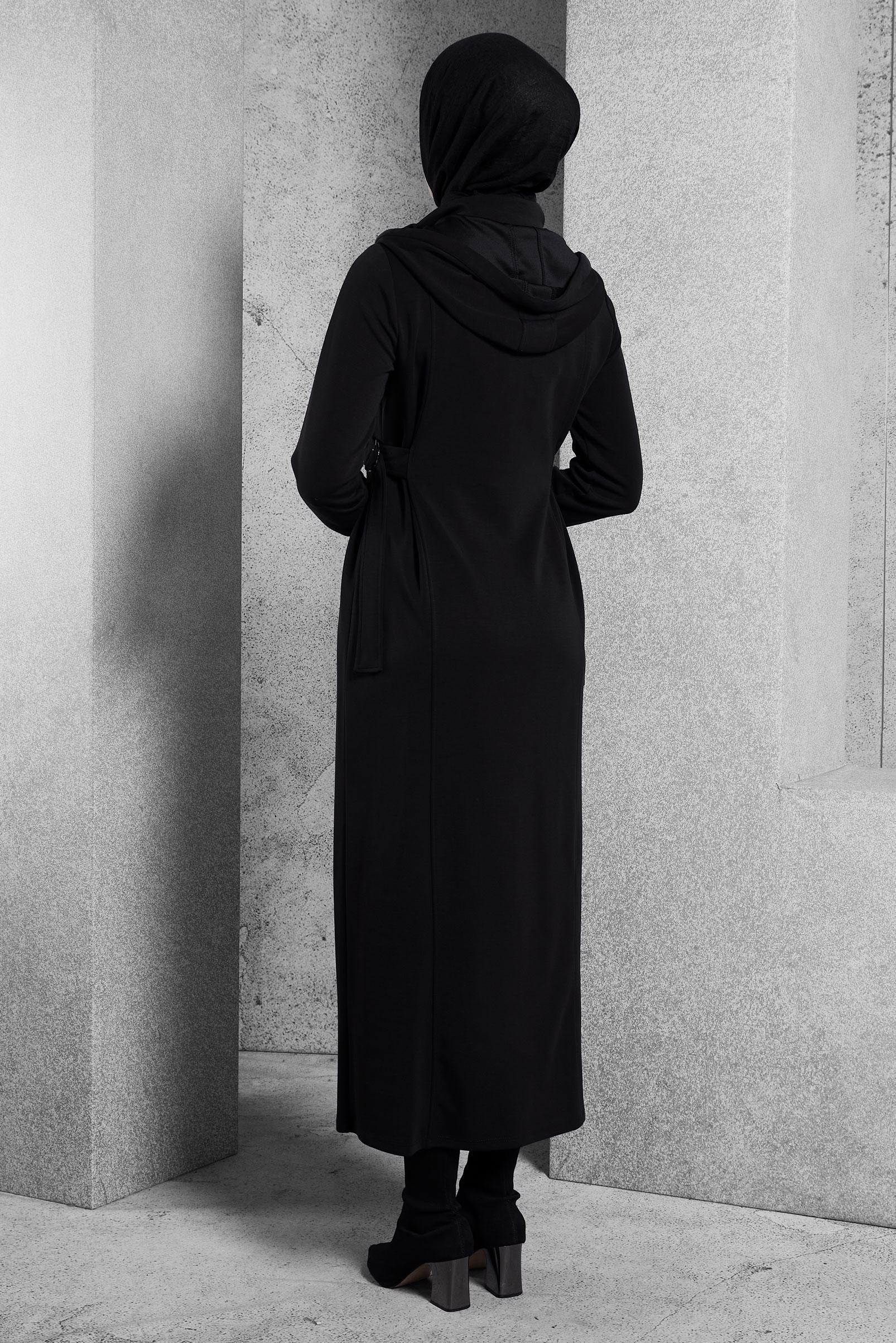 Vêtements hijab NOIR ROBE À CAPUCHE 45234
