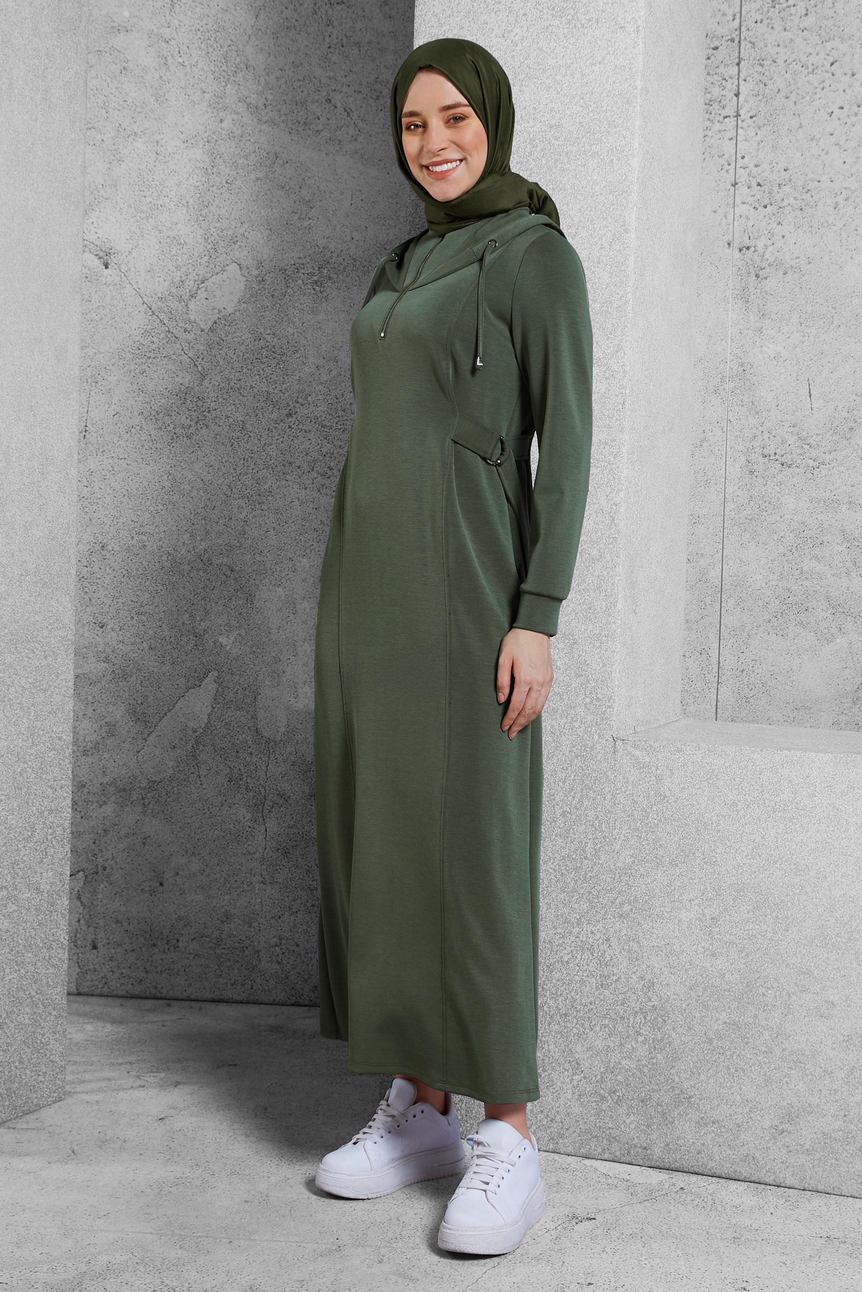 Vêtements hijab KAKI ROBE À CAPUCHE 45234