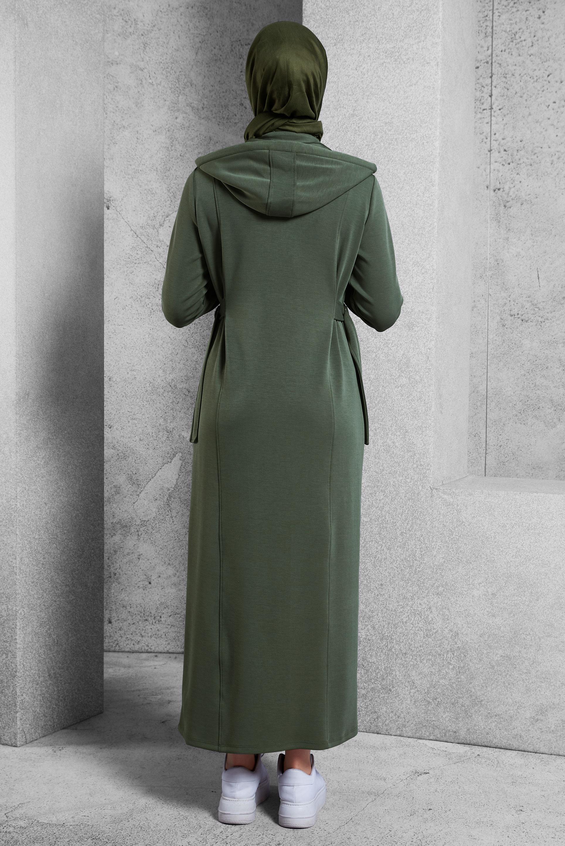 Vêtements hijab KAKI ROBE À CAPUCHE 45234