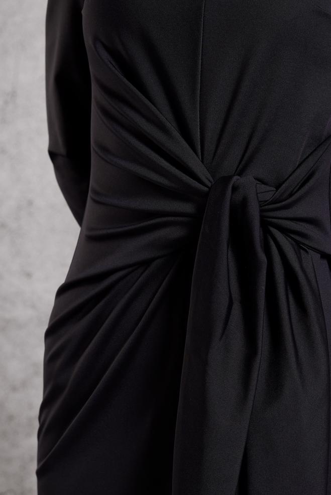 Vêtements hijab NOIR ROBE MODESTE NOUÉE 45235 - ALVİNA