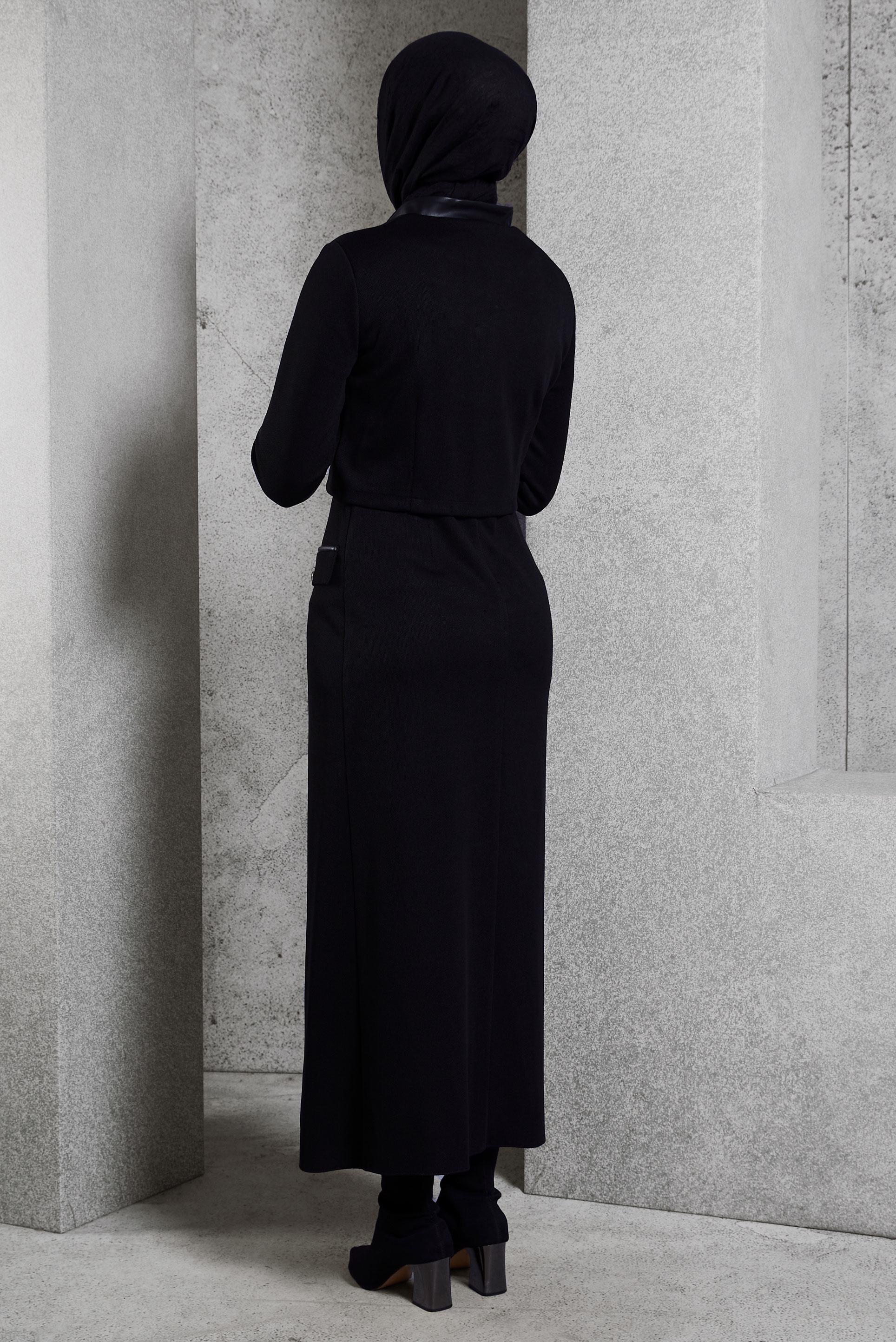 Vêtements hijab NOIR COSTUME AVEC VESTE 45256