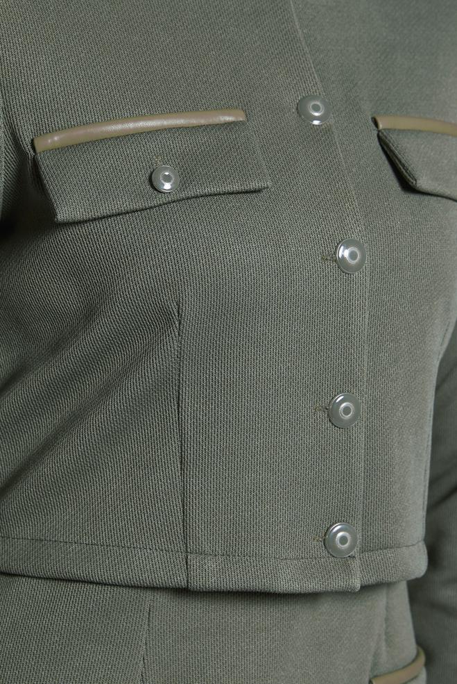 Vêtements hijab KAKI COSTUME AVEC VESTE 45256 - ALVİNA