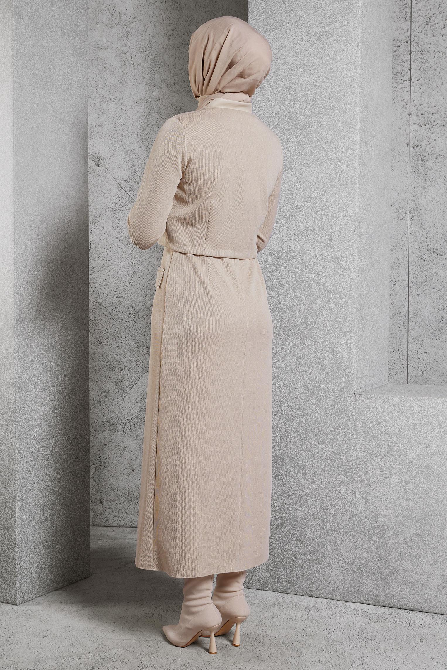 Vêtements hijab BEIGE COSTUME AVEC VESTE 45256