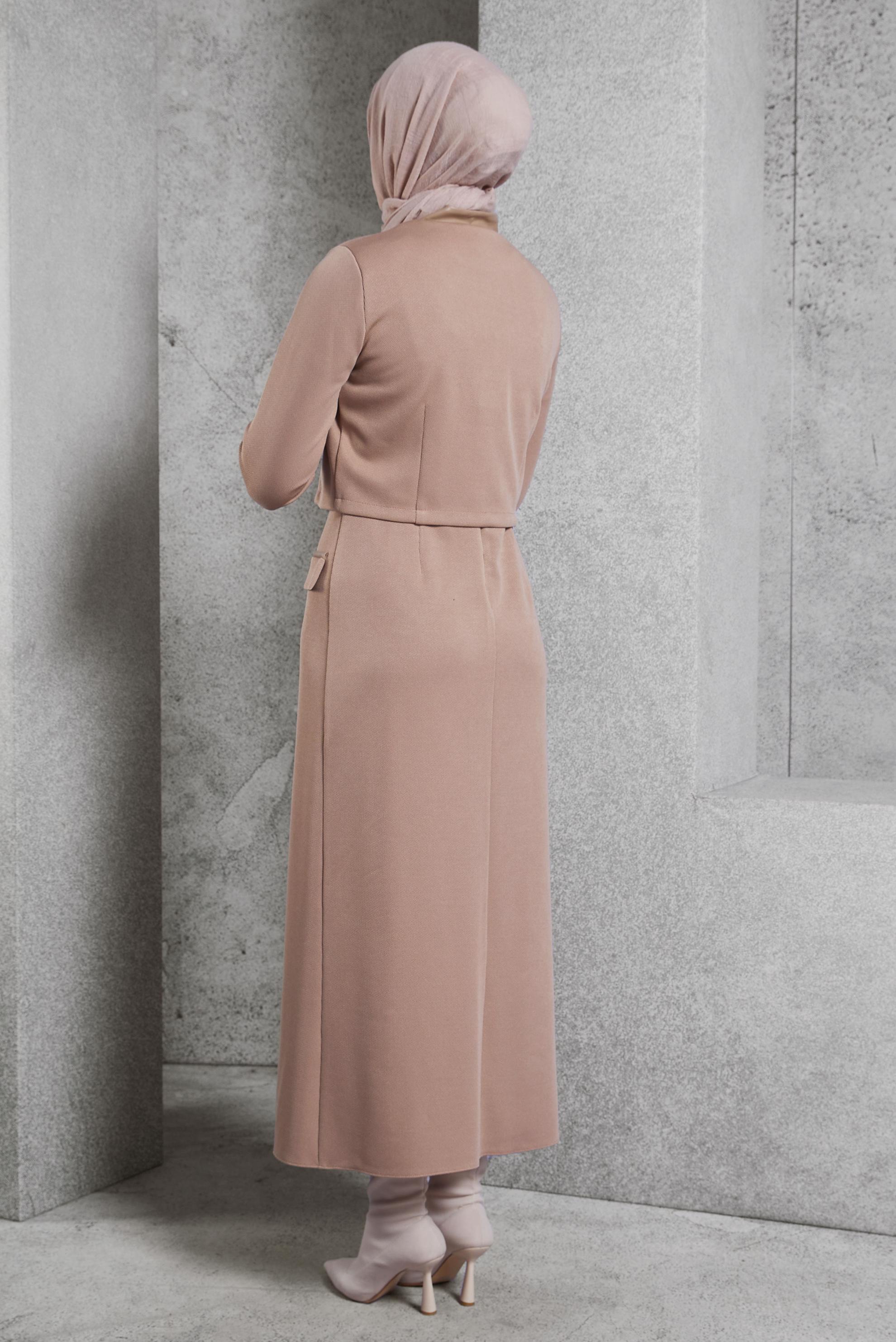 Vêtements hijab BRUN COSTUME AVEC VESTE 45256