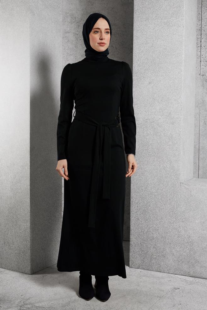 Vêtements hijab NOIR 45258 EMİLY ELBİSE 38-44 TEK 40 - ALVİNA