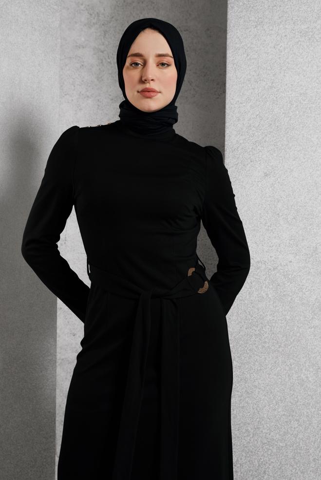 Vêtements hijab NOIR 45258 EMİLY ELBİSE 38-44 TEK 40 - ALVİNA