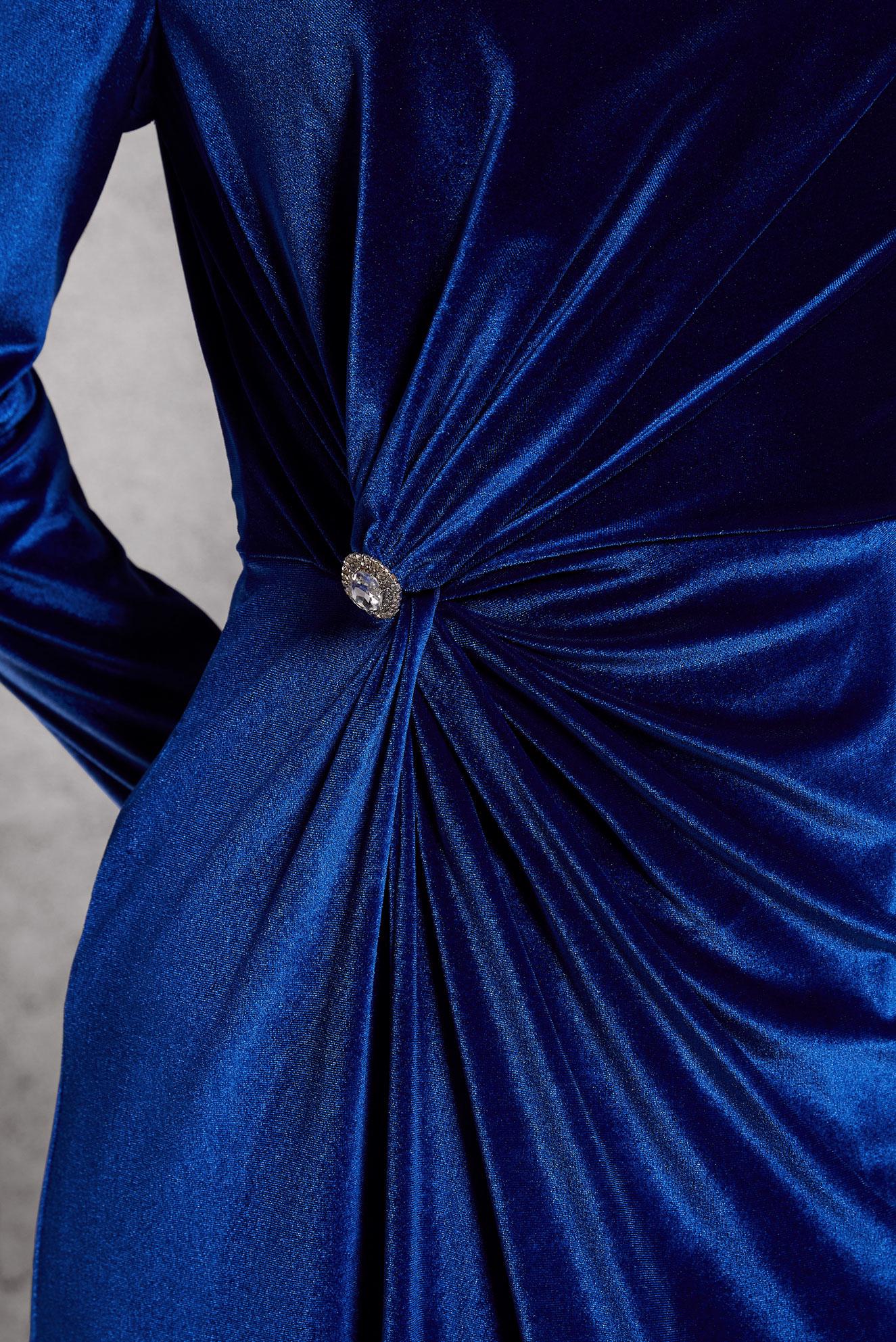 Tesettür giyim LACİVERT KADİFE ELBİSE 45259