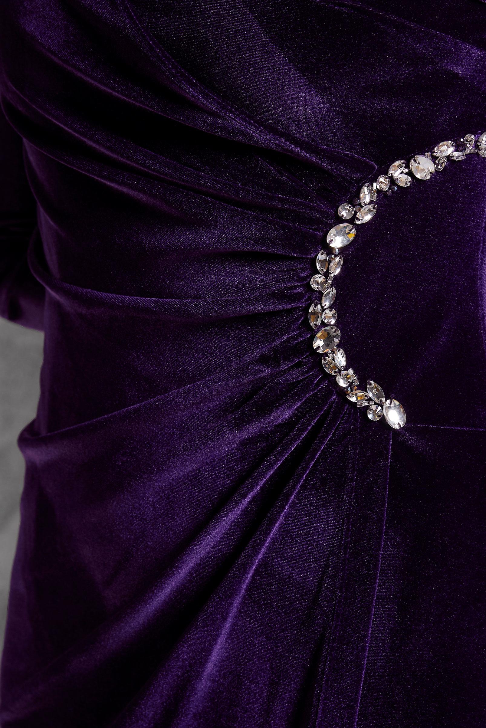 Vêtements hijab POURPRE ROBE BRODÉE DE PIERRES PRÉCIEUSES 45260