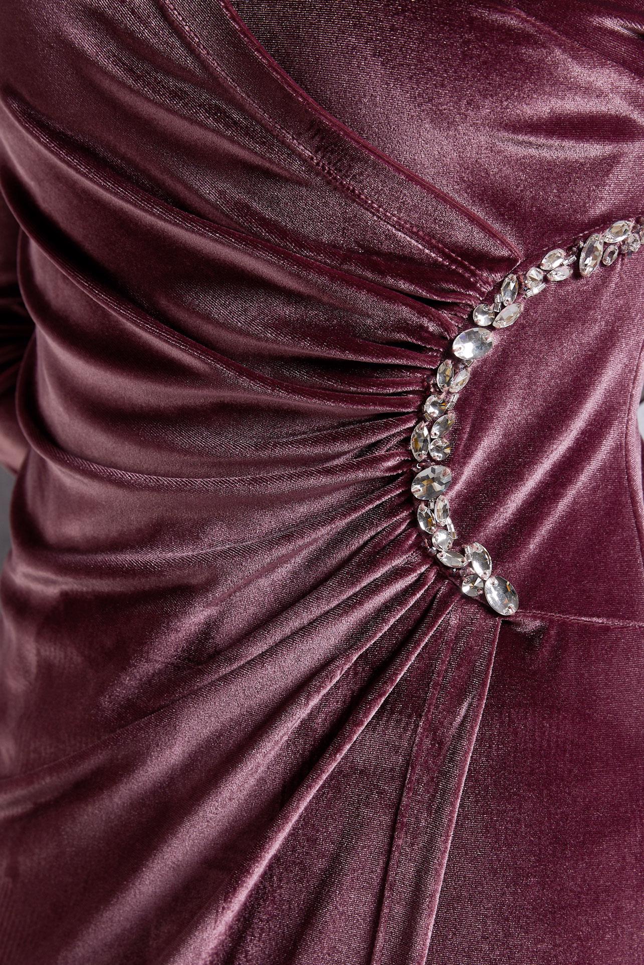 Vêtements hijab ROSE ROBE BRODÉE DE PIERRES PRÉCIEUSES 45260