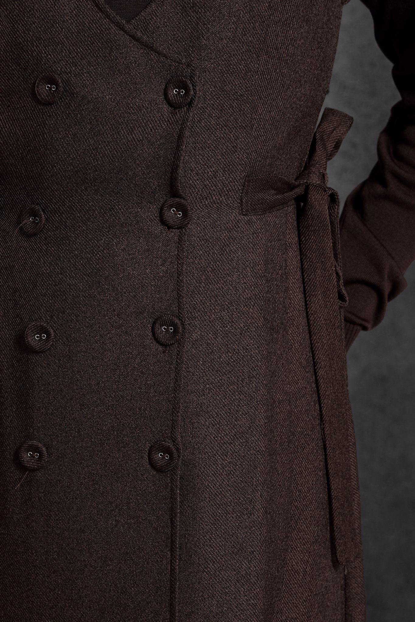 Vêtements hijab BRUN ROBE SALOPETTE CEINTURÉE 45279