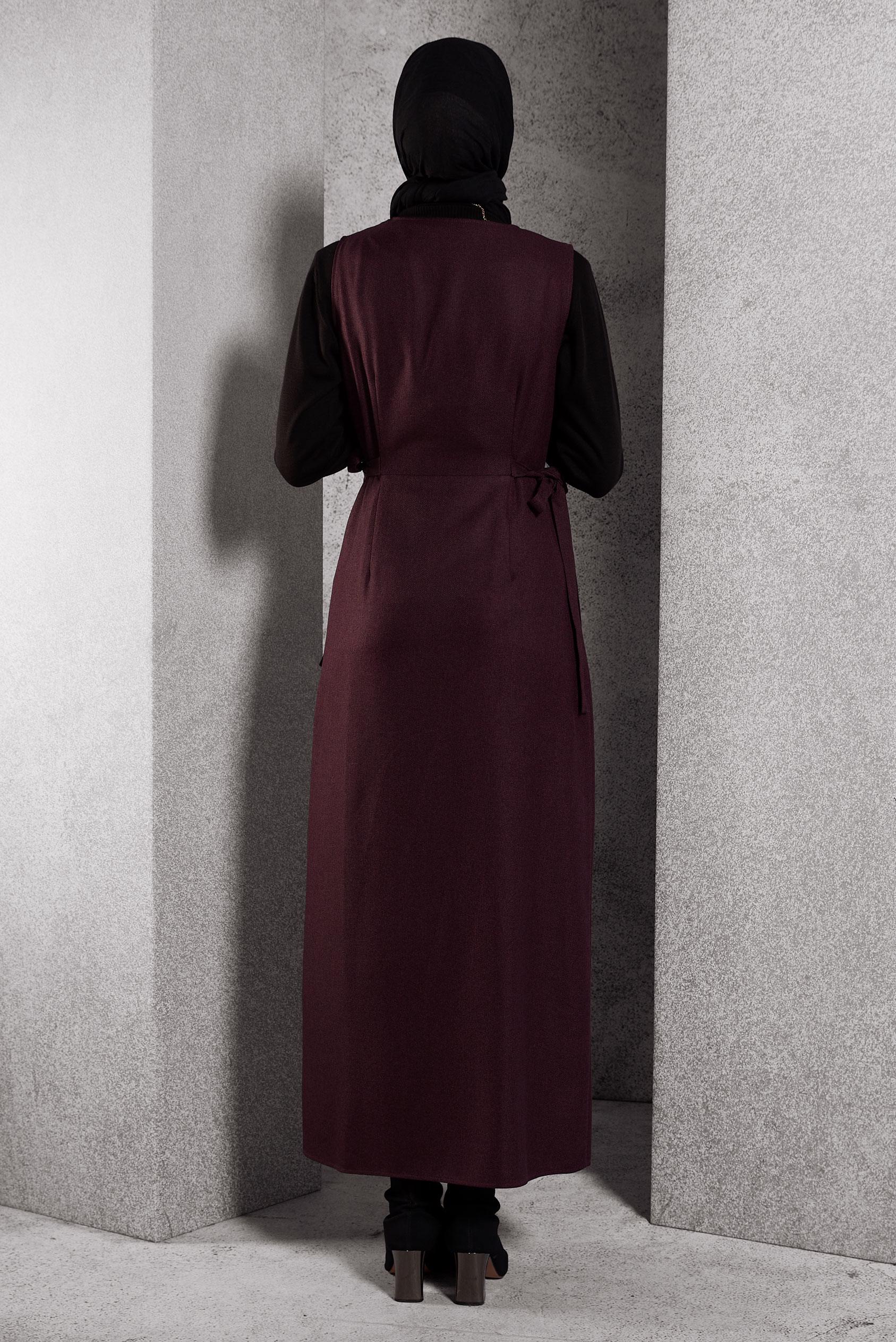 Vêtements hijab PRUNE ROBE SALOPETTE CEINTURÉE 45279