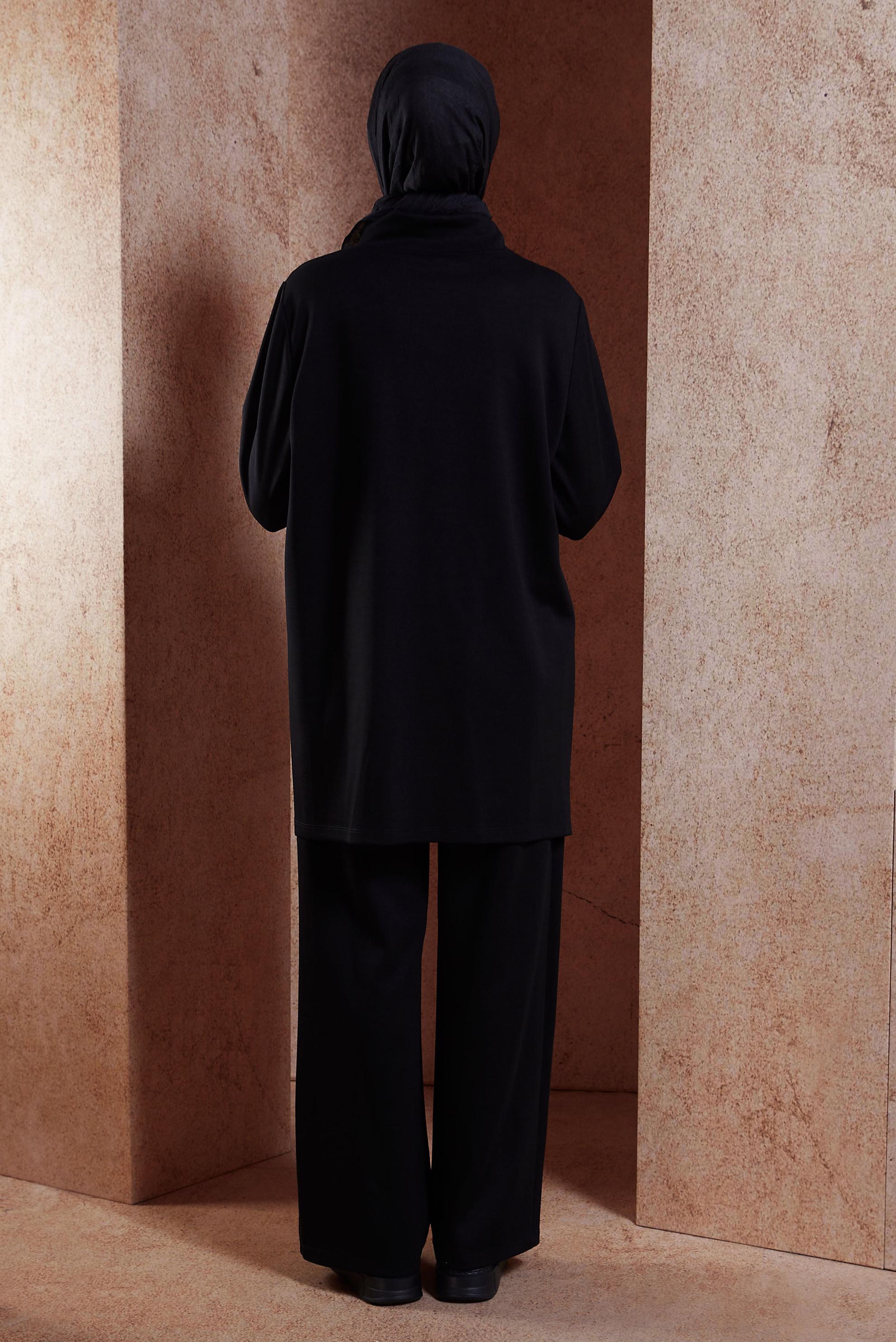 Hijab clothing BLACK MODEST TRACKSUIT TUNIC 44677