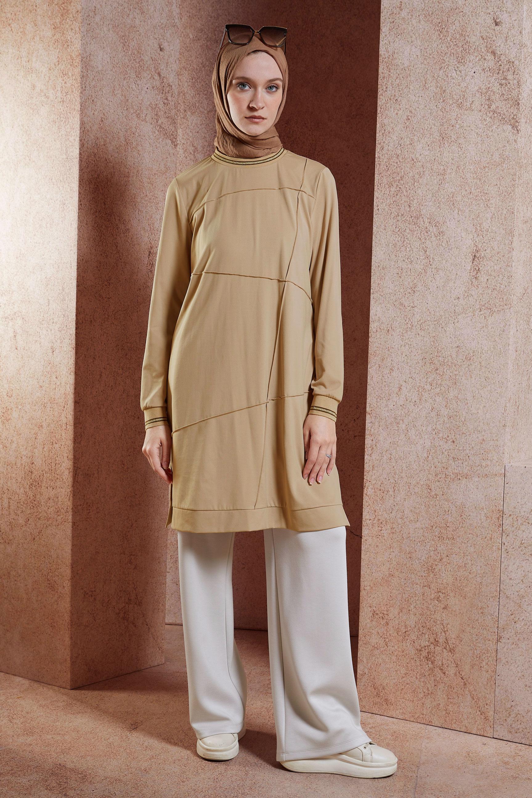 Tesettür giyim KAHVE TESETTÜR EŞOFMAN TUNİK 44677