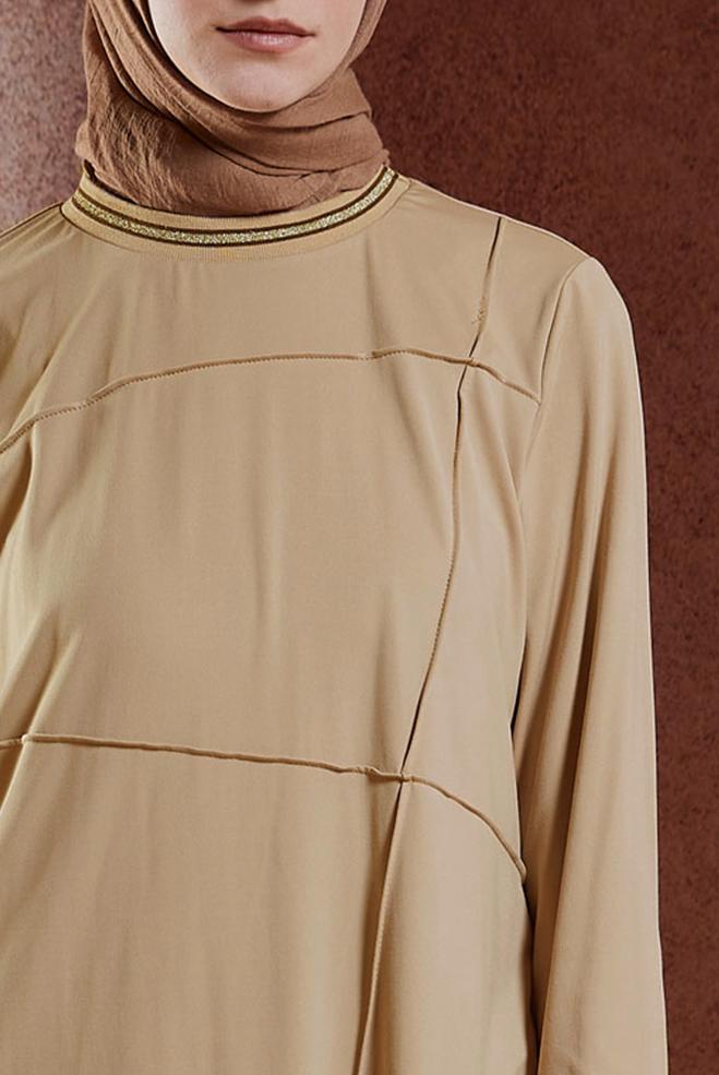 Hijab clothing BROWN MODEST TRACKSUIT TUNIC 44677 - ALVİNA